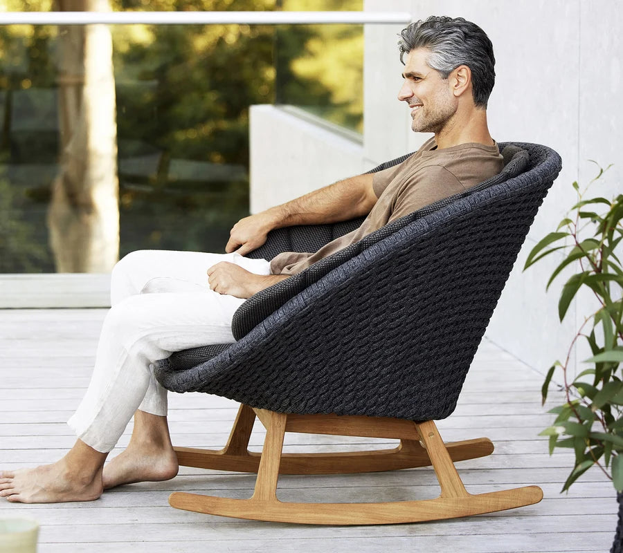 Cane-line Peacock Rocking Chair With Teak Legs