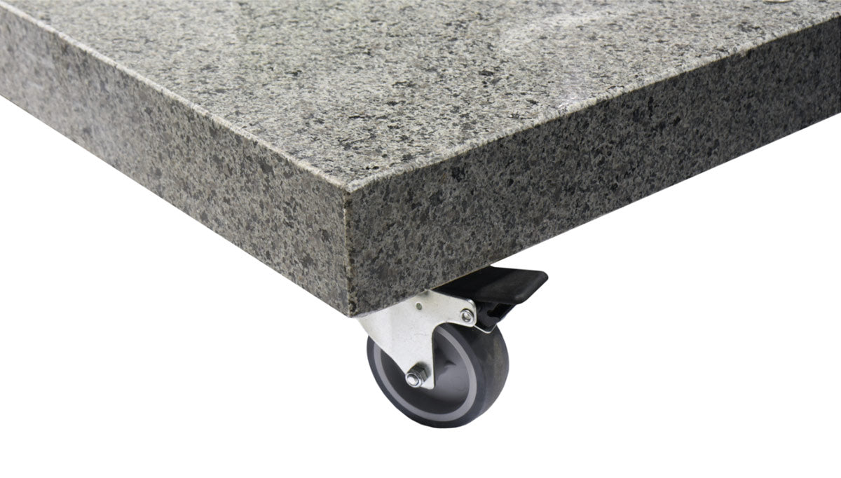 4 Seasons Outdoor Siesta Parasol ø350 cm Taupe & Charcoal with 125 kg Granite base and wheels