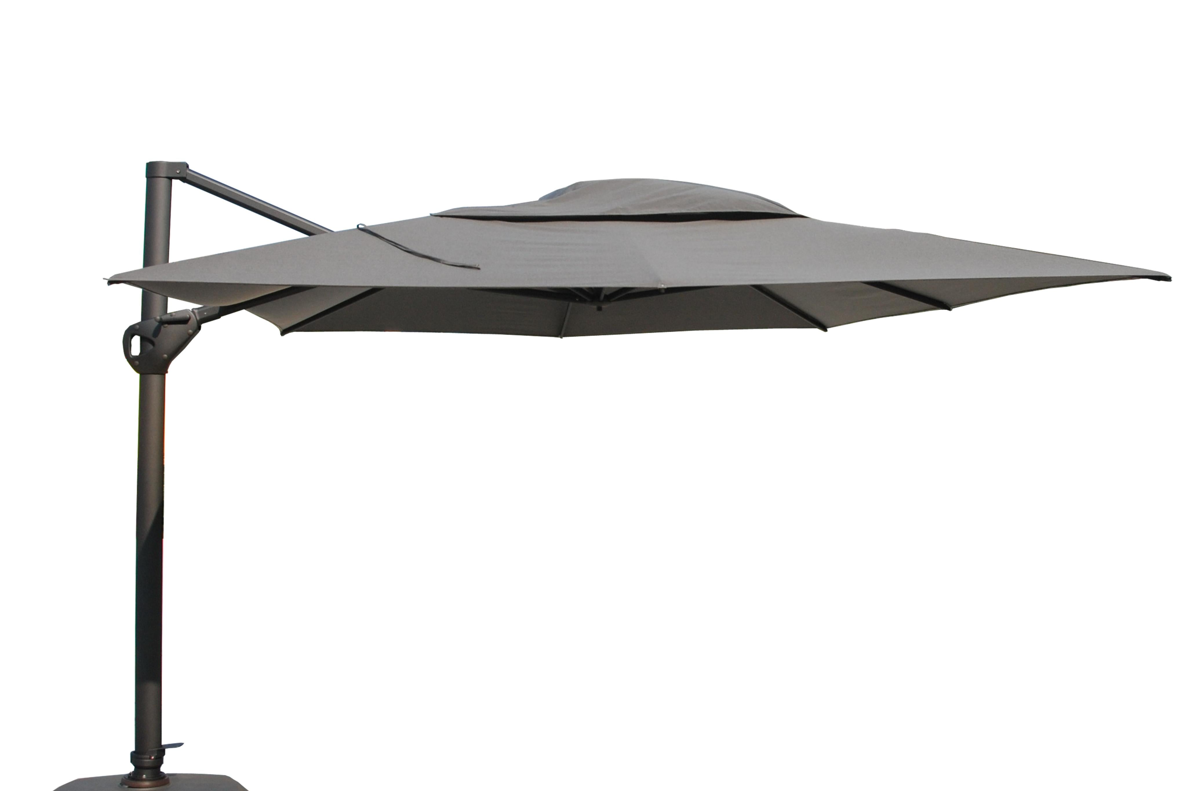 4 Seasons Outdoor Hacienda Parasol 3m x 4m in Anthracite & Protective Cover Included