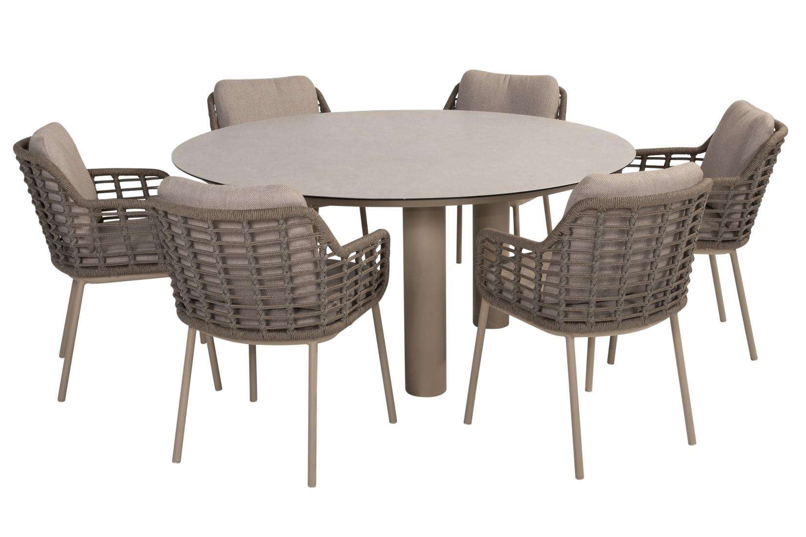 4 Seasons Outdoor Puglia Dining Chairs With 160cm Donato Dining Table | Standard Height Dining Table & Chairs