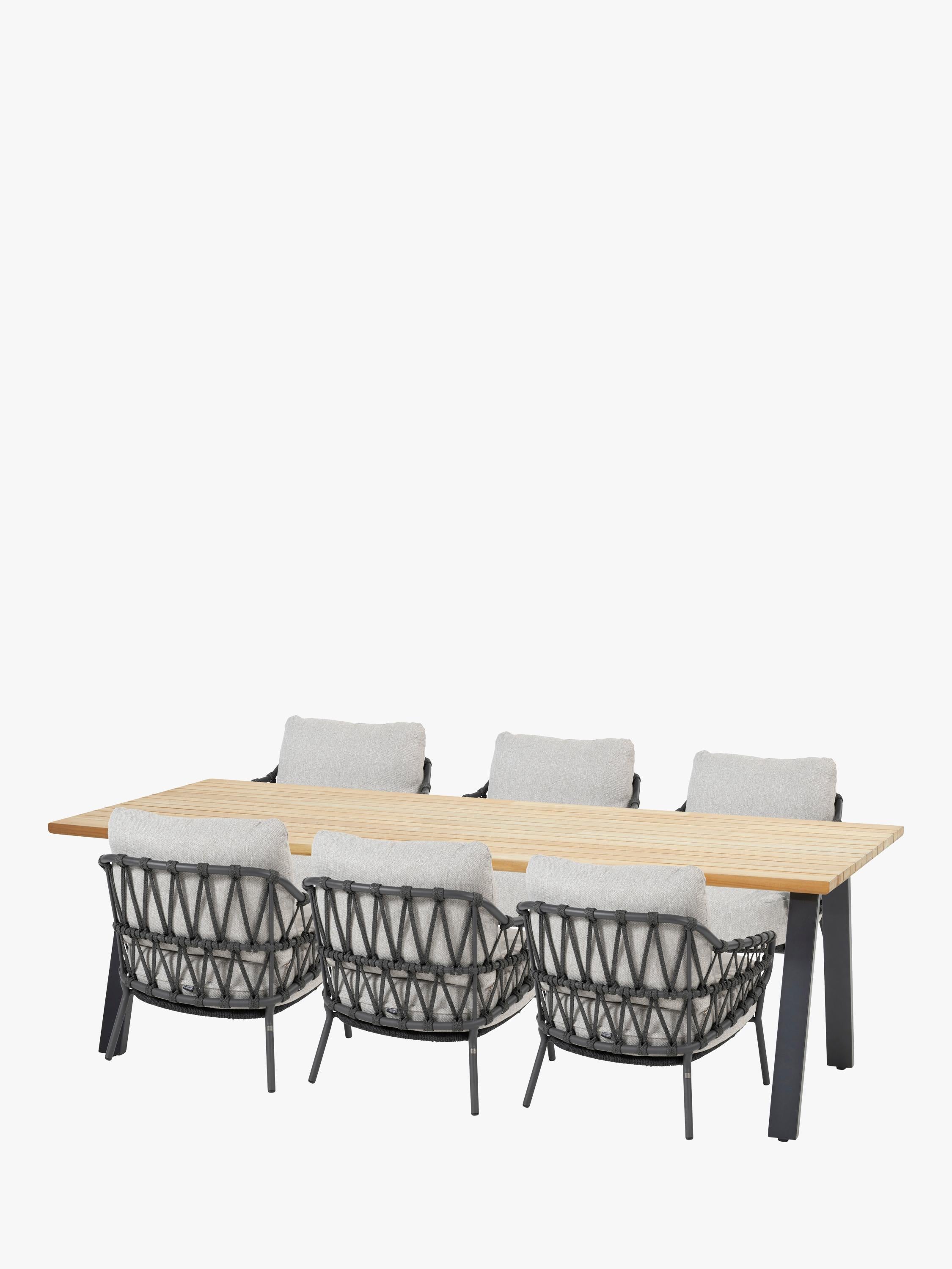 4 Seasons Outdoor Calpi Low 6 Seat Dining Set With 280cm Ambassador Table