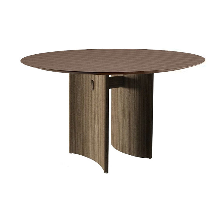 Porada Beam Wood Round & Barrel Shaped Dining Table
