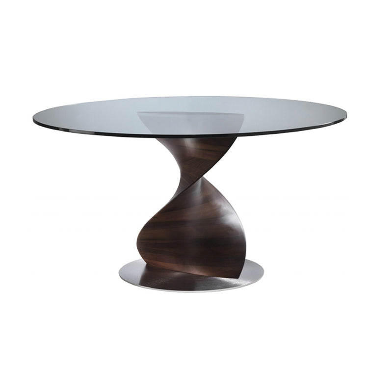 Porada Elika Round Glass & Rock Dining Table