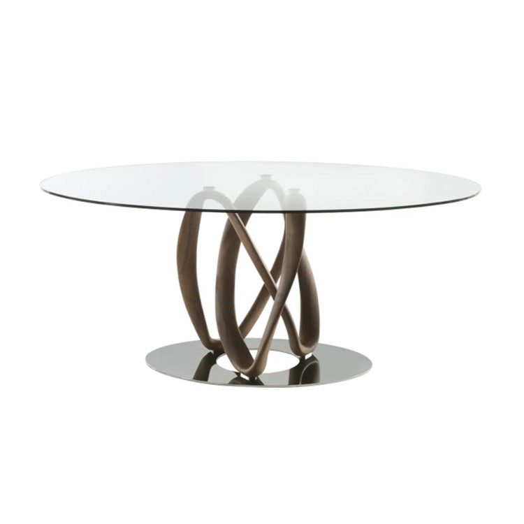 Porada Infinity Elliptical Glass Dining Table
