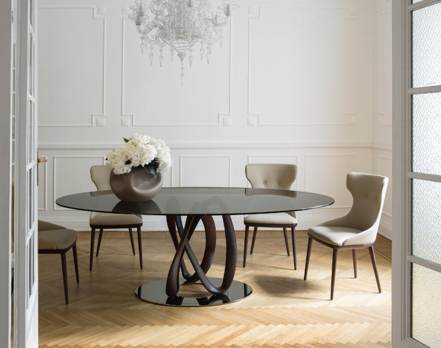 Porada Infinity Rectangular Glass Dining Table