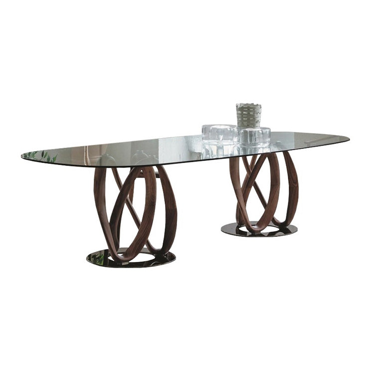Porada Infinity Rectangular Glass Dining Table