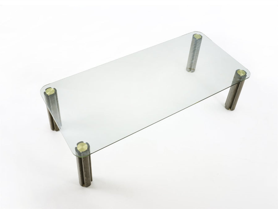 Porada Quadrifoglio Glass Dining Table