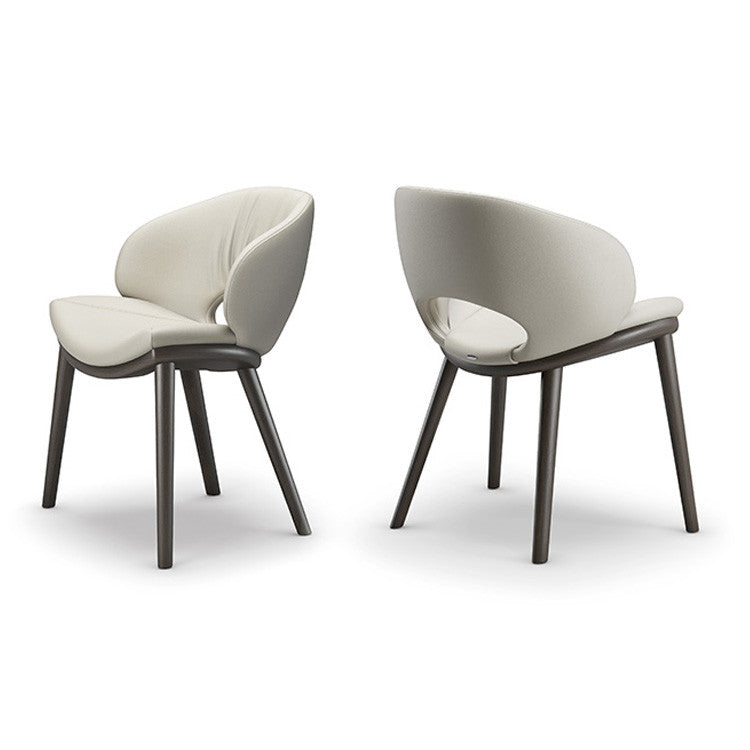 Cattelan Italia Miranda Wood Dining Chair – Soft Leather & Glove Soft Leather