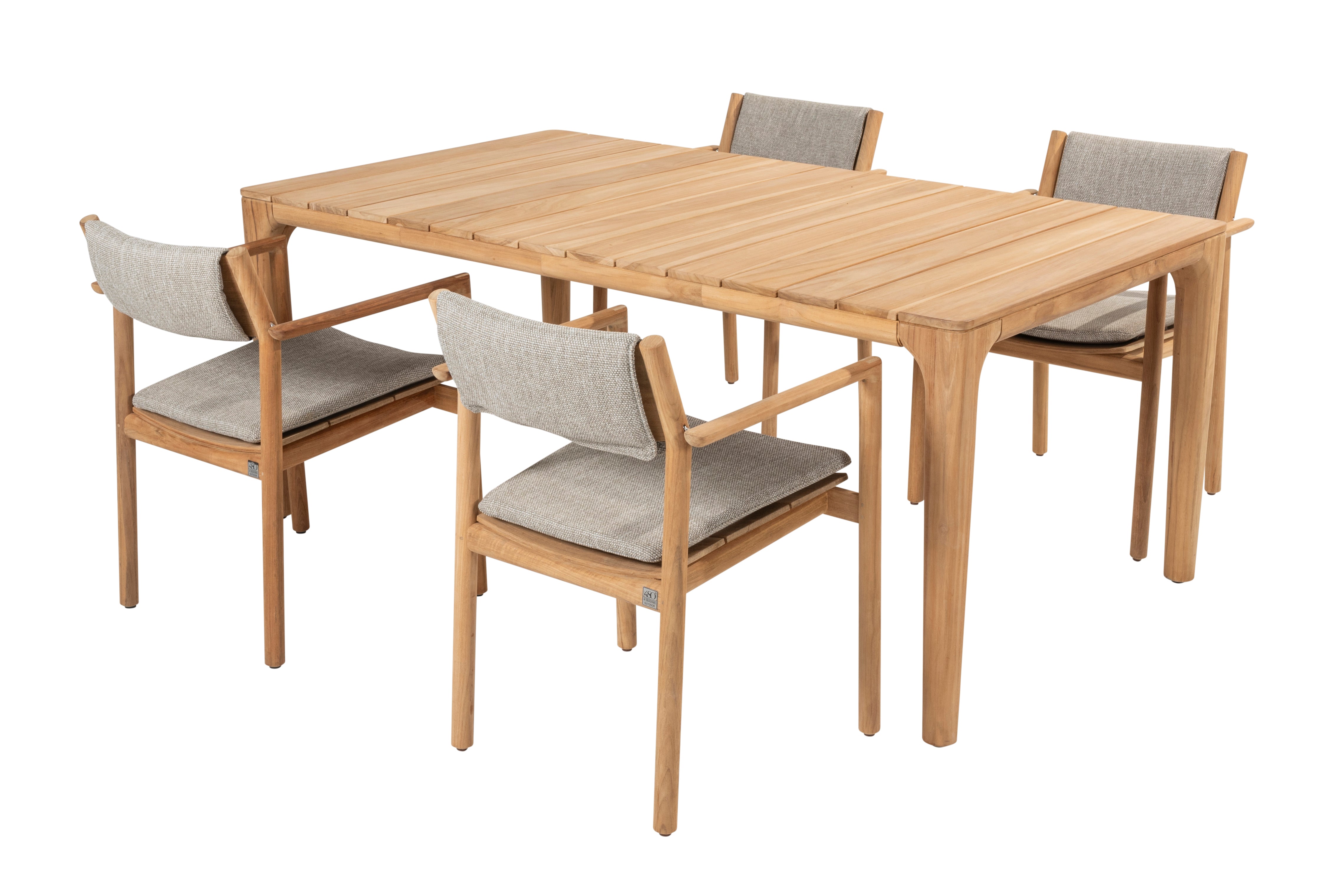 4 Season Outdoor Levi 4 Seat Rect Dining With 180 Liam Table