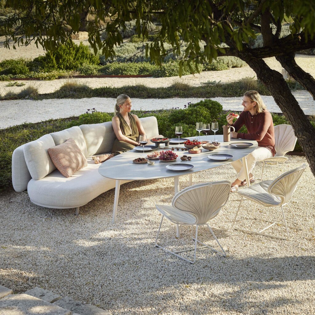Organix Lounge Side Table Ø40cm White Lavastone Dusk
