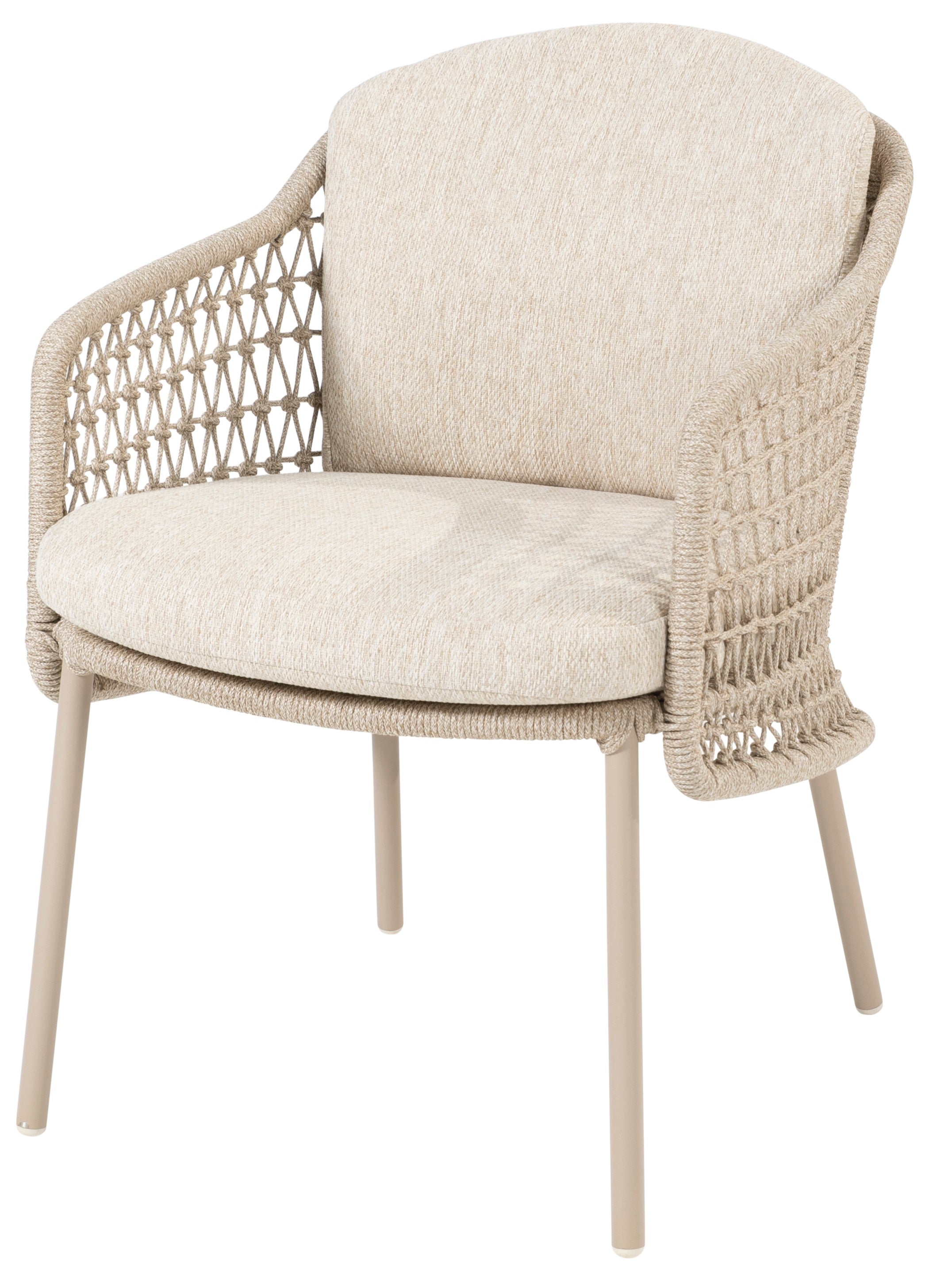 4 Seasons Outdoor Puccini Dining Chair Latte With 2 Cushions (Packed In 2's)