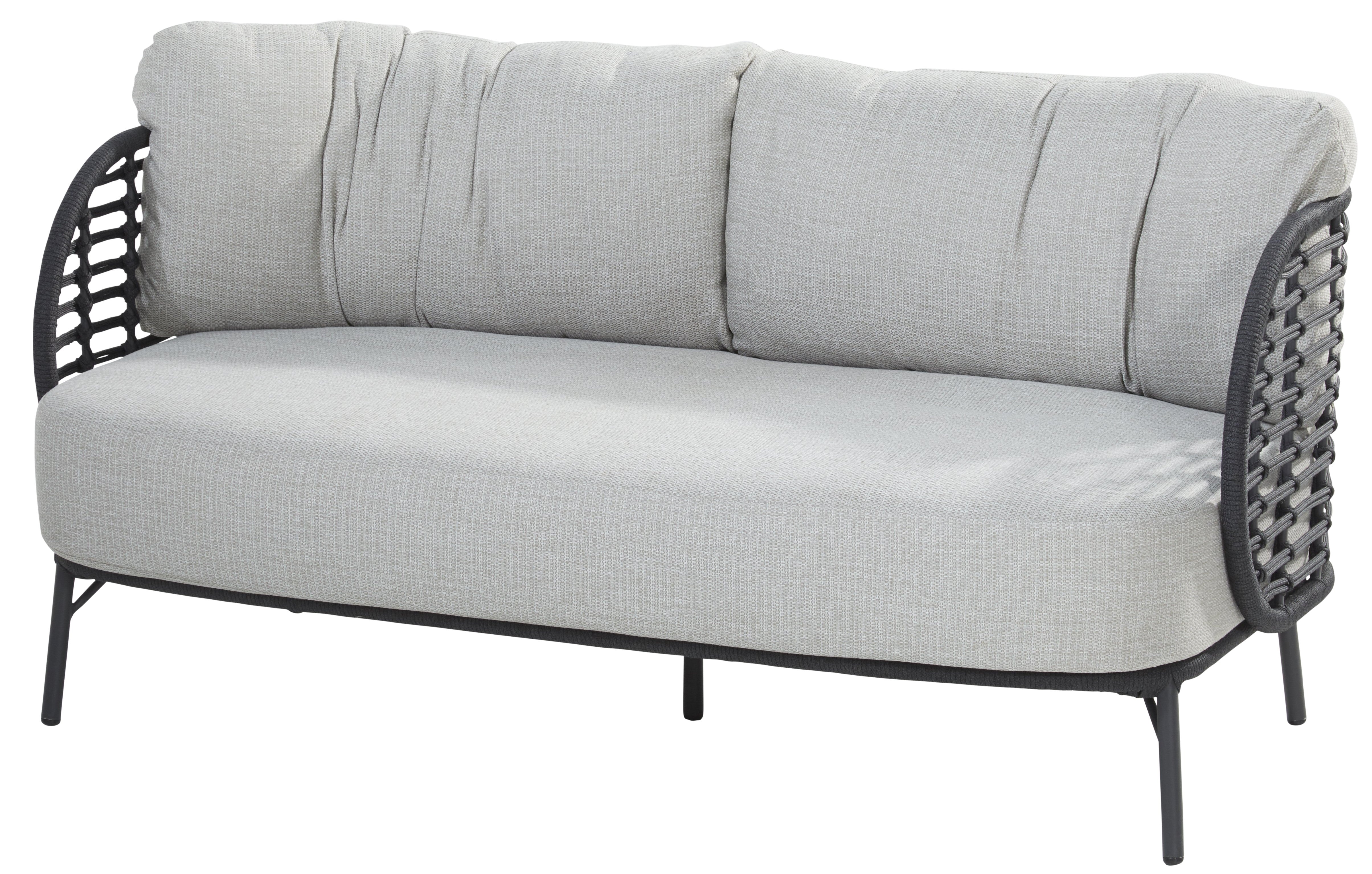 4 Seasons Outdoor Fabrice Living Bench 2.5 Seaters Anthracite With 3 Cushions