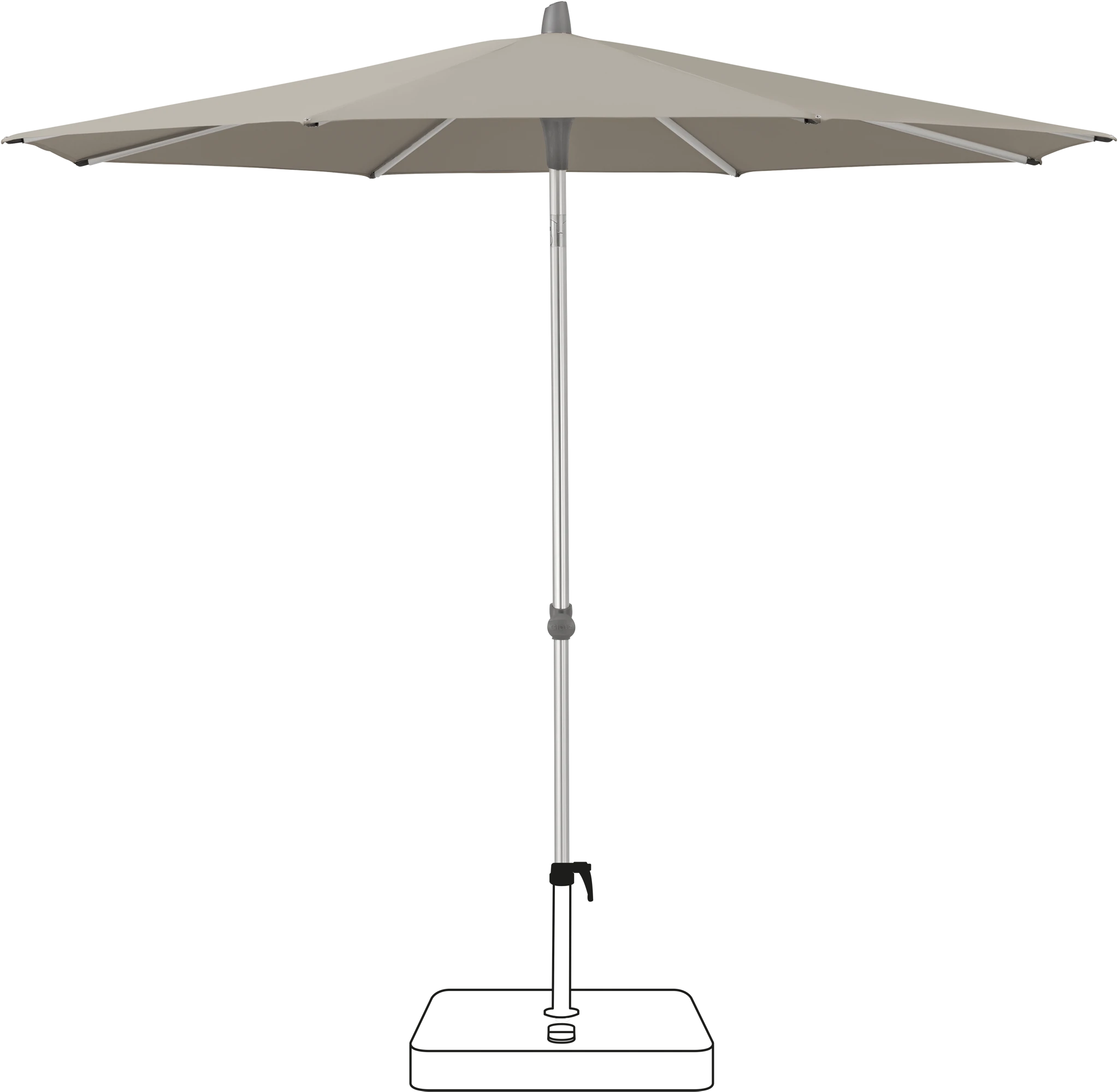 Glatz Smart Parasol Ø 220 cm Anodised