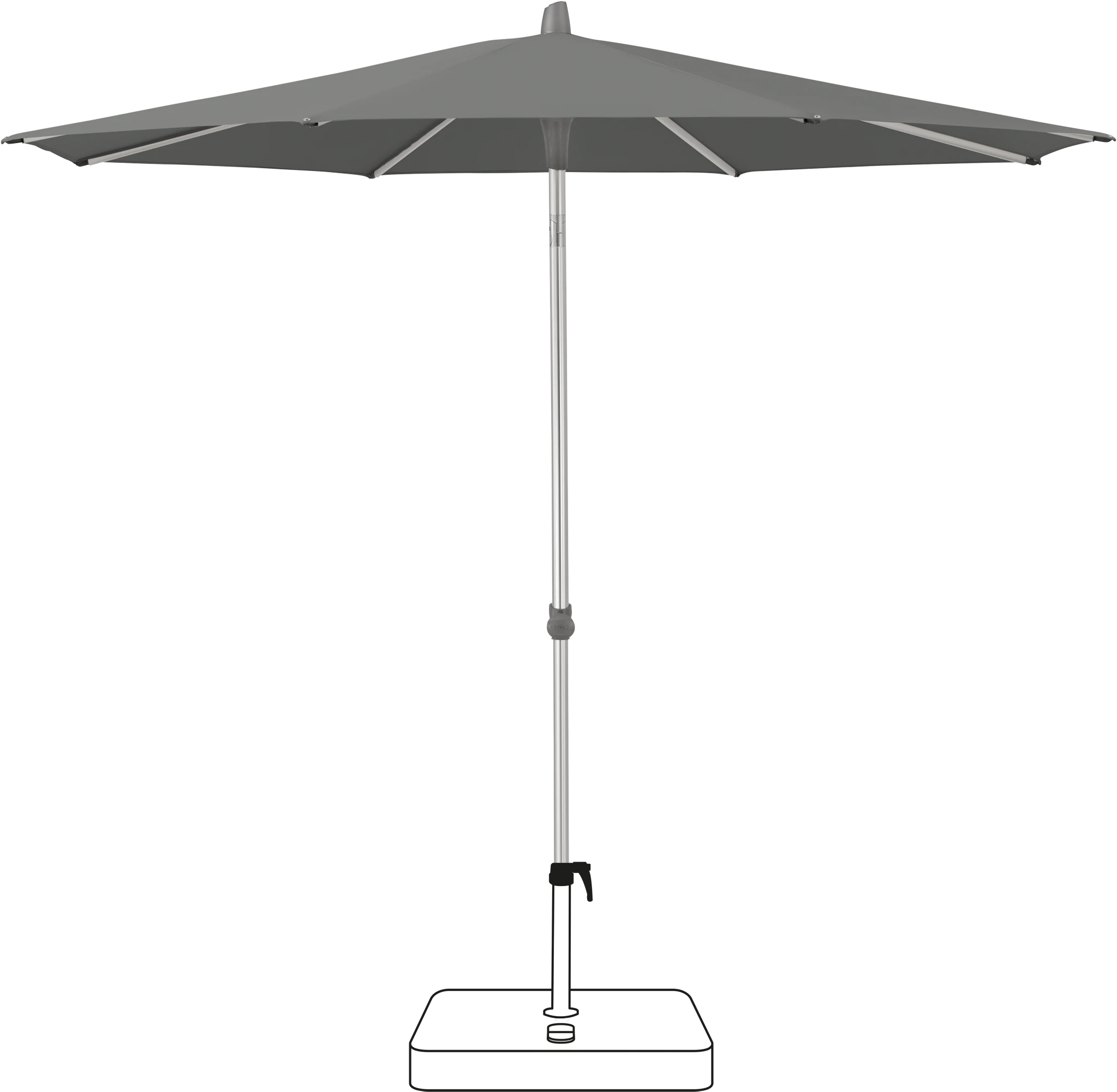 Glatz Smart Parasol Ø 220 cm Anodised