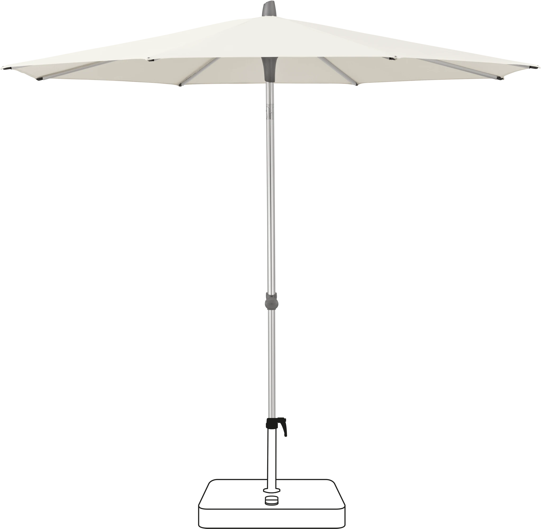 Glatz Smart Parasol Ø 220 cm Anodised