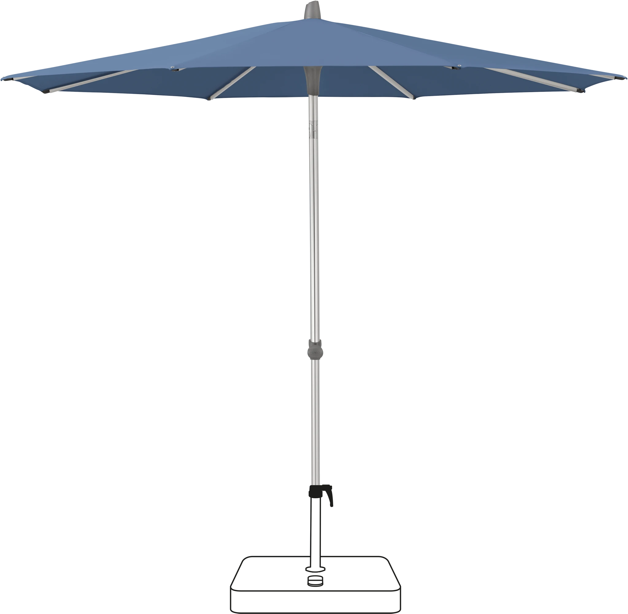 Glatz Smart Parasol 250 x 200 cm Anodised