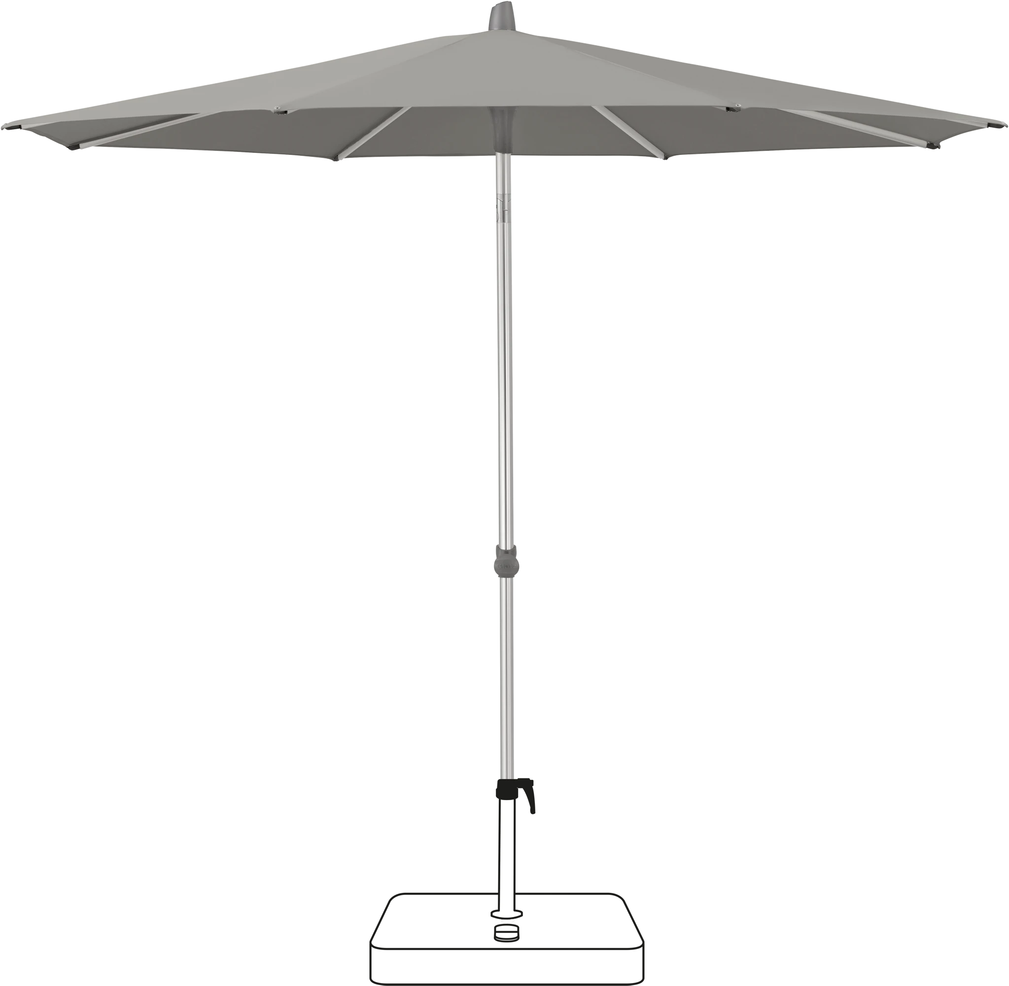 Glatz Smart Parasol Ø 220 cm Anodised