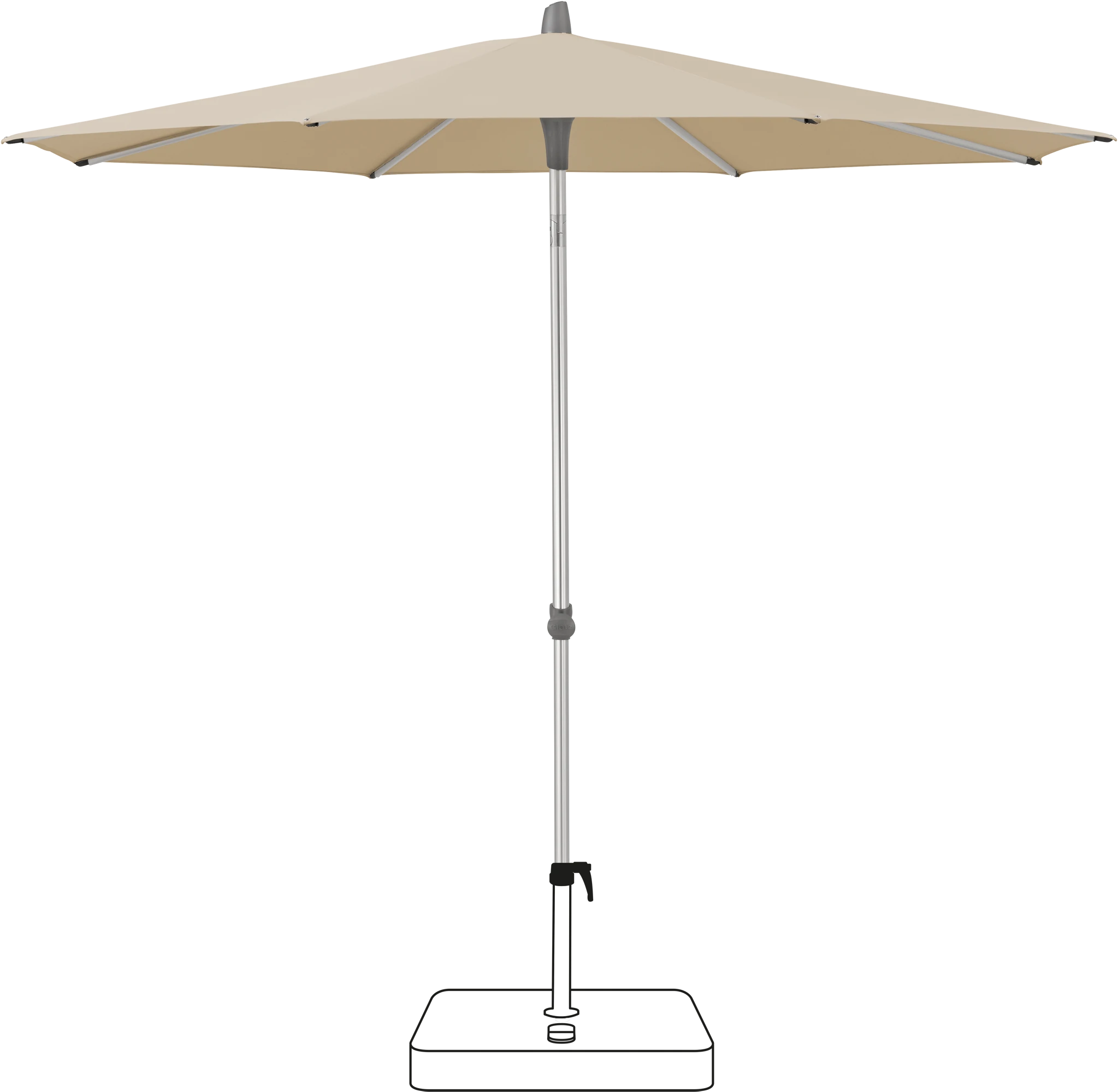 Glatz Smart Parasol 250 x 200 cm Anodised