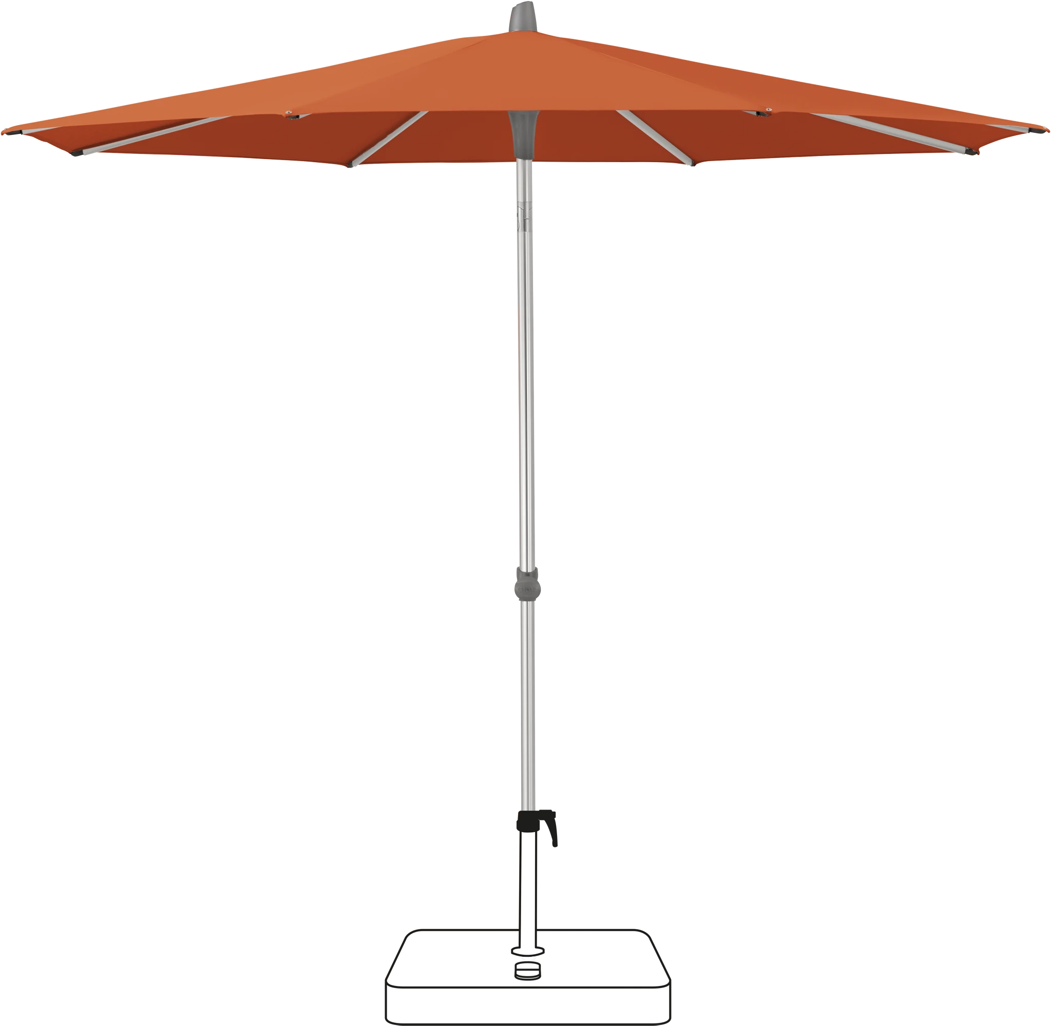 Glatz Smart Parasol 250 x 200 cm Anodised