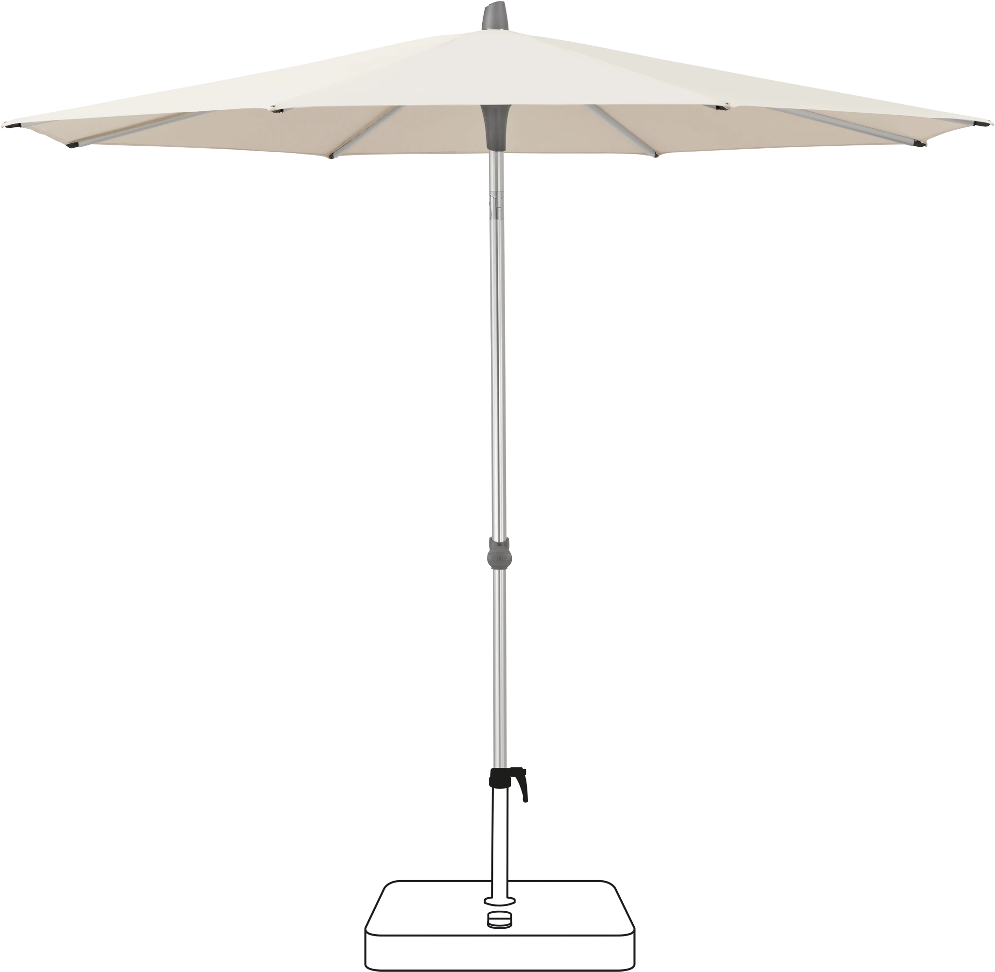 Glatz Smart Parasol Ø 220 cm Anodised