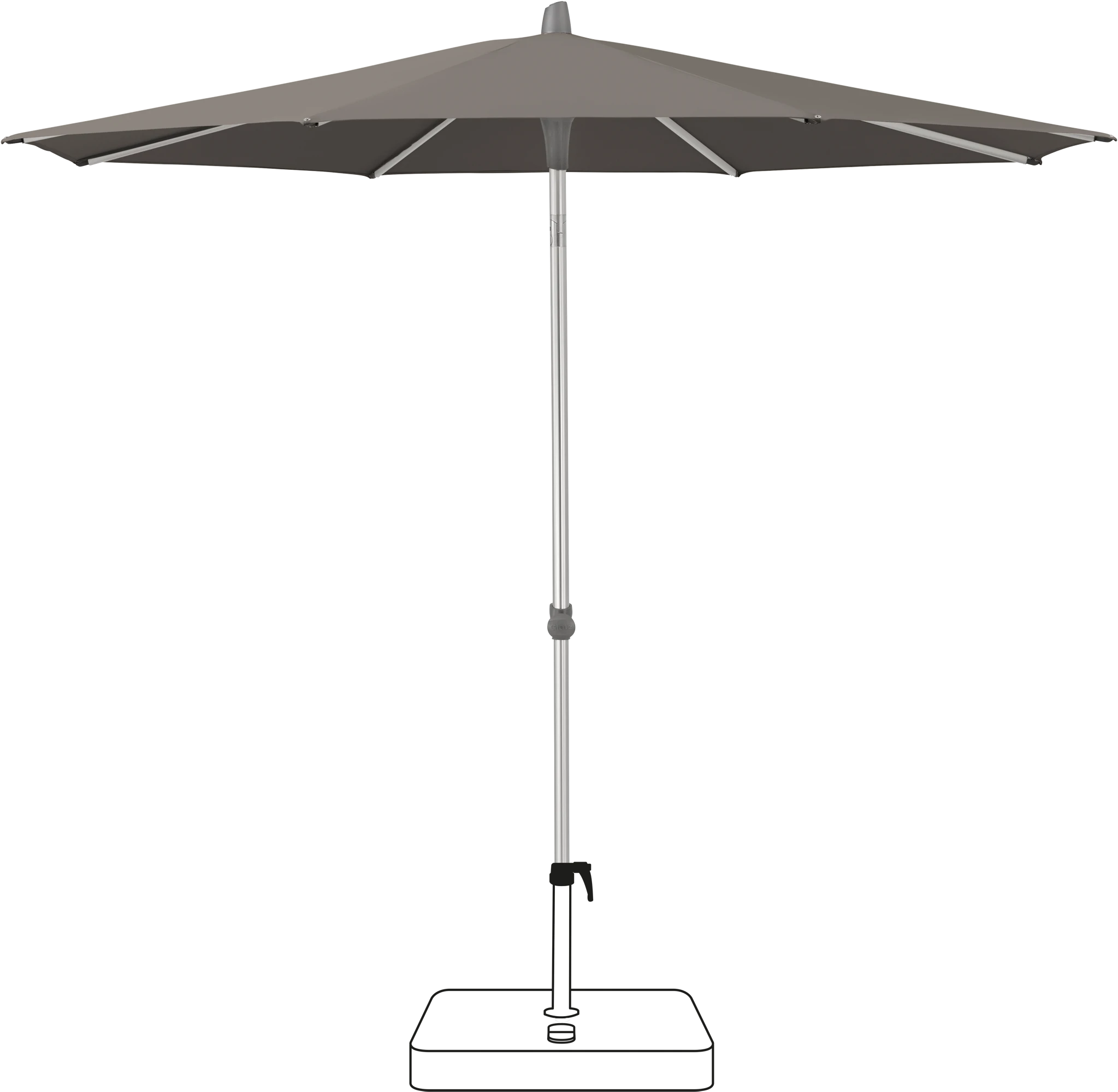 Glatz Smart Parasol 250 x 200 cm Anodised