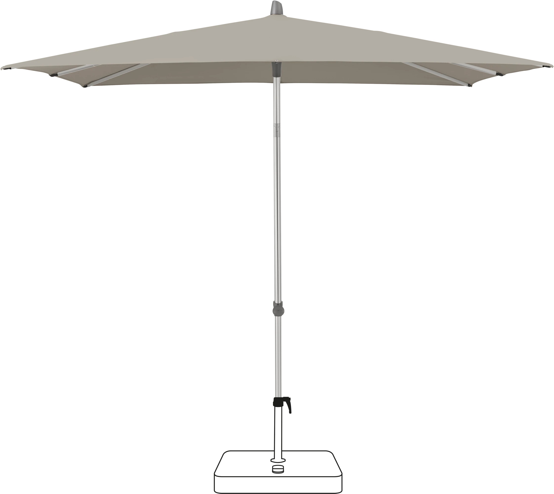 Glatz Smart Parasol 240 x 240 cm Anodised