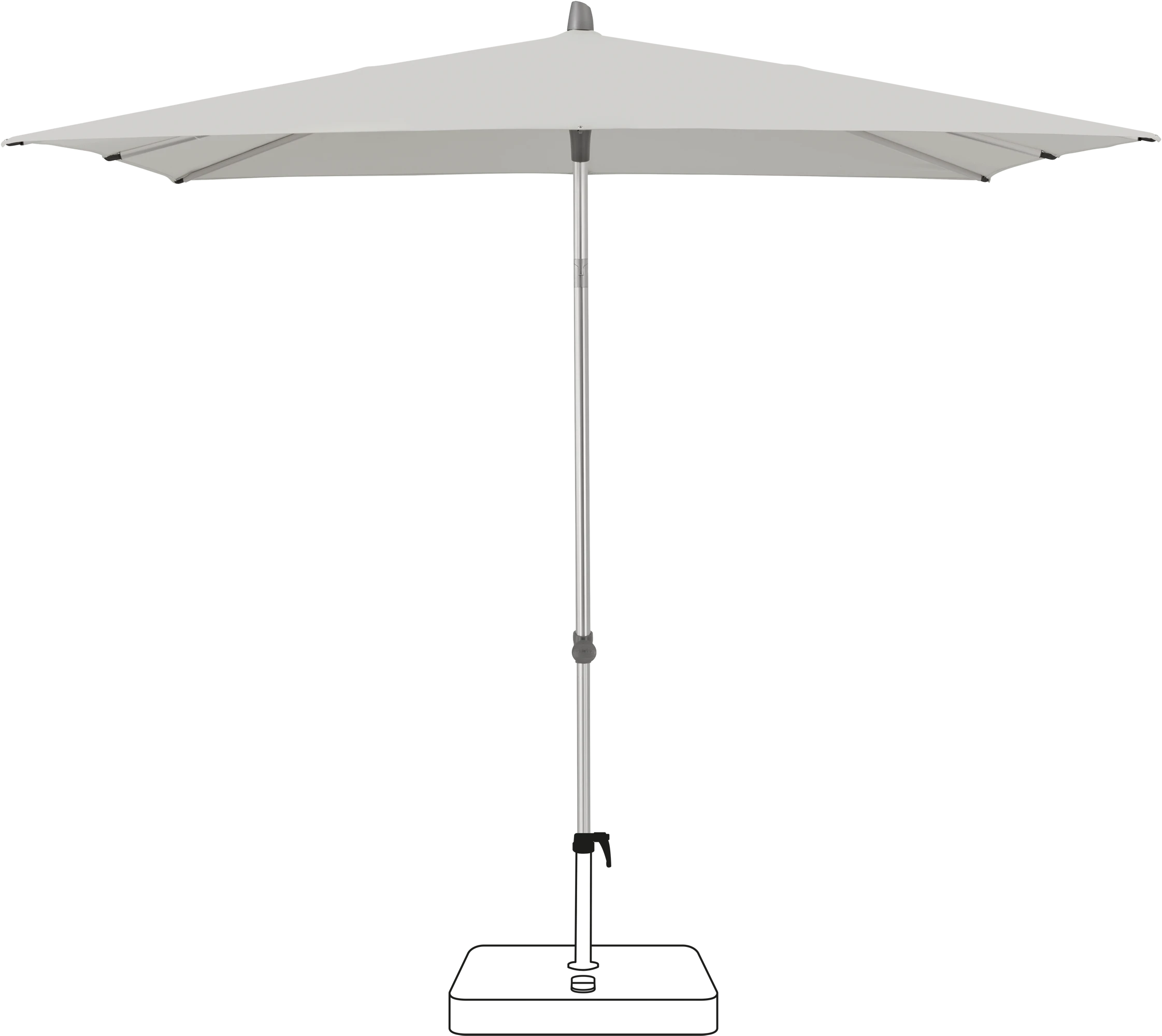 Glatz Smart Parasol 250 x 200 cm Anodised