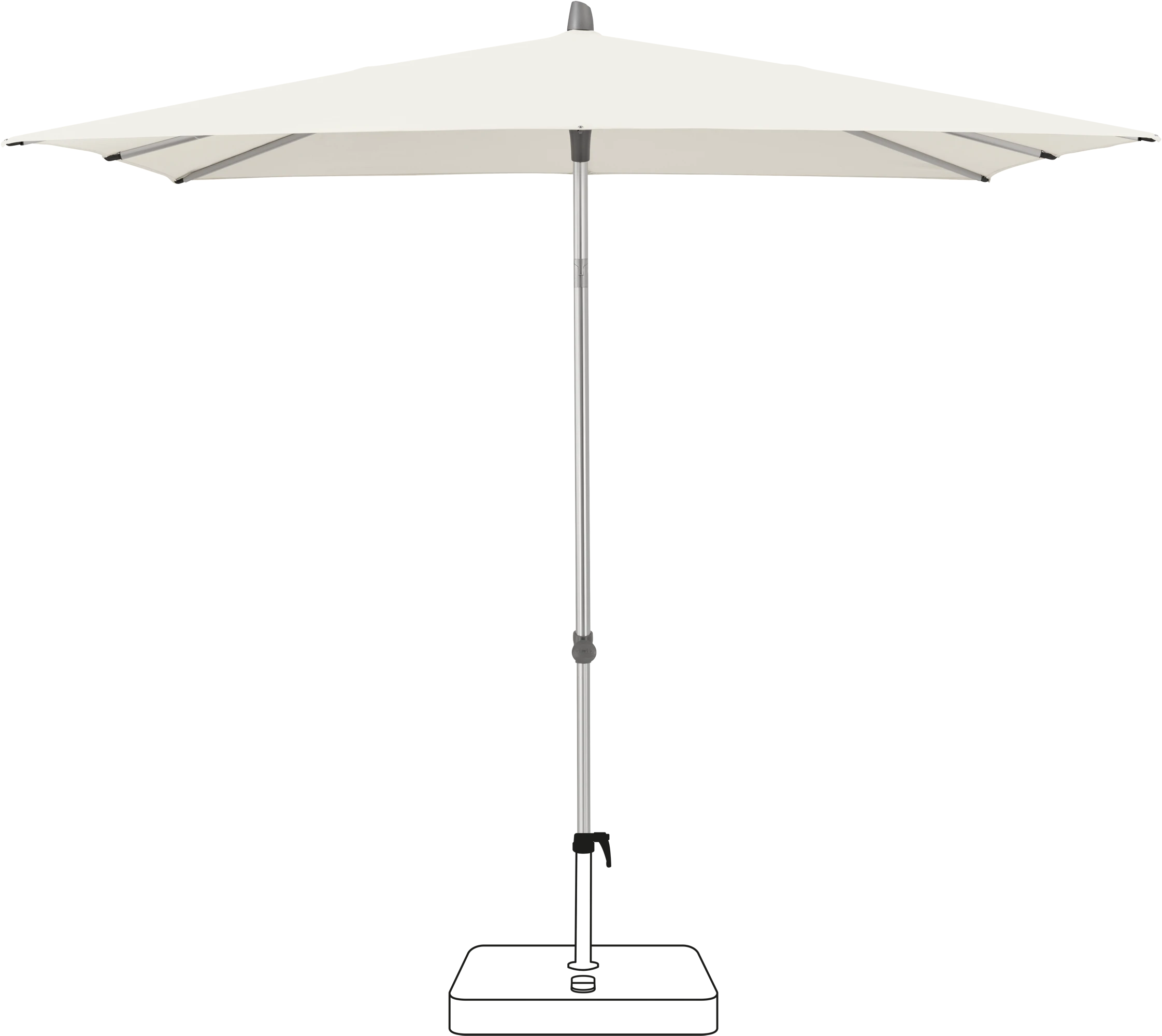 Glatz Smart Parasol 240 x 240 cm Anodised