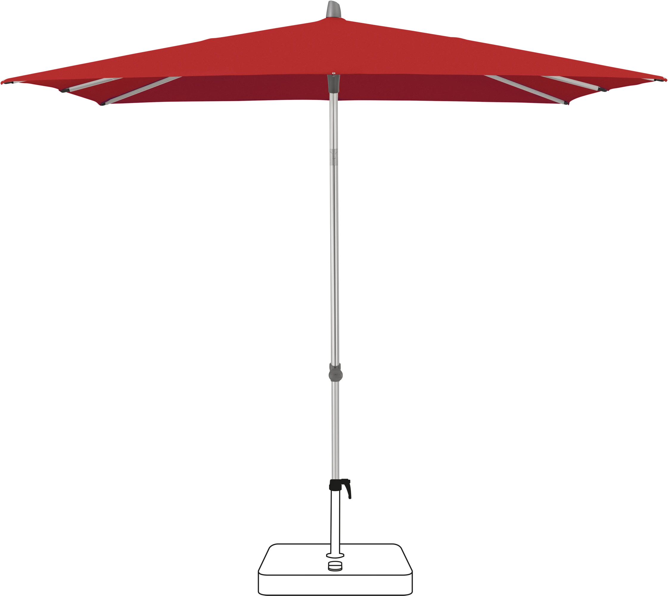 Glatz Smart Parasol 250 x 200 cm Anodised