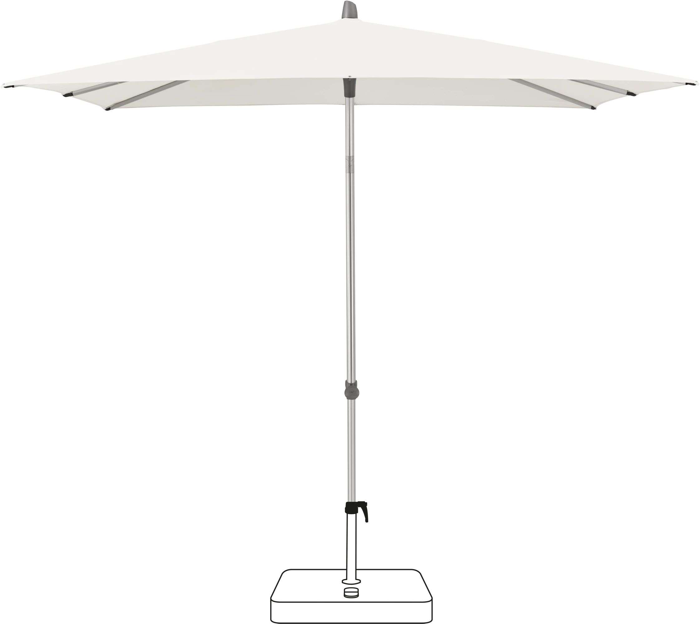 Glatz Smart Parasol 200 x 200 cm Anodised