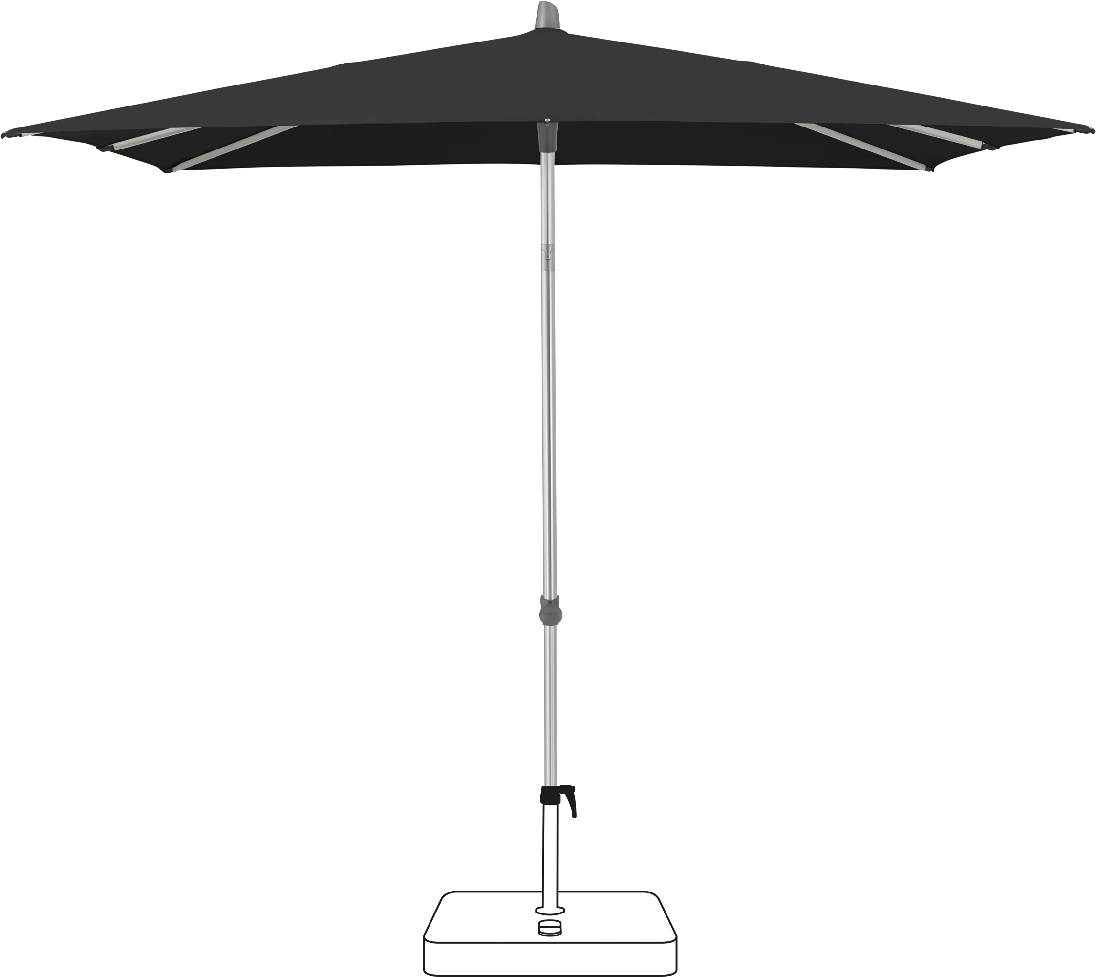 Glatz Smart Parasol 250 x 200 cm Anodised