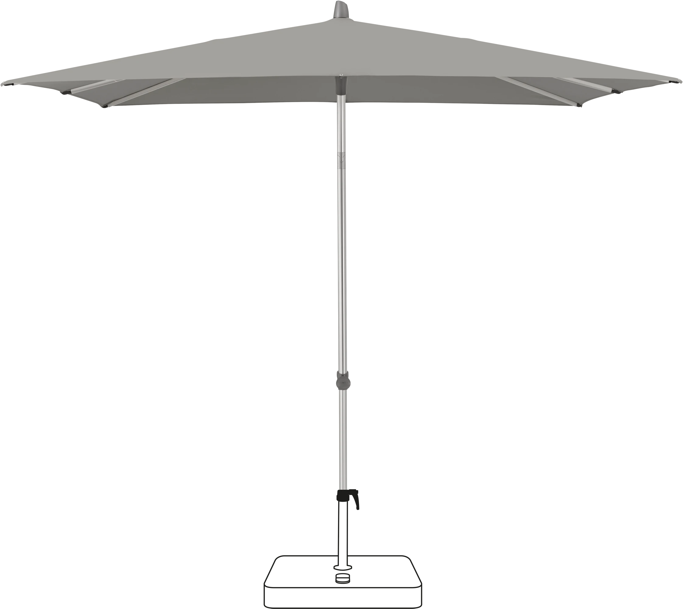 Glatz Smart Parasol 240 x 240 cm Anodised