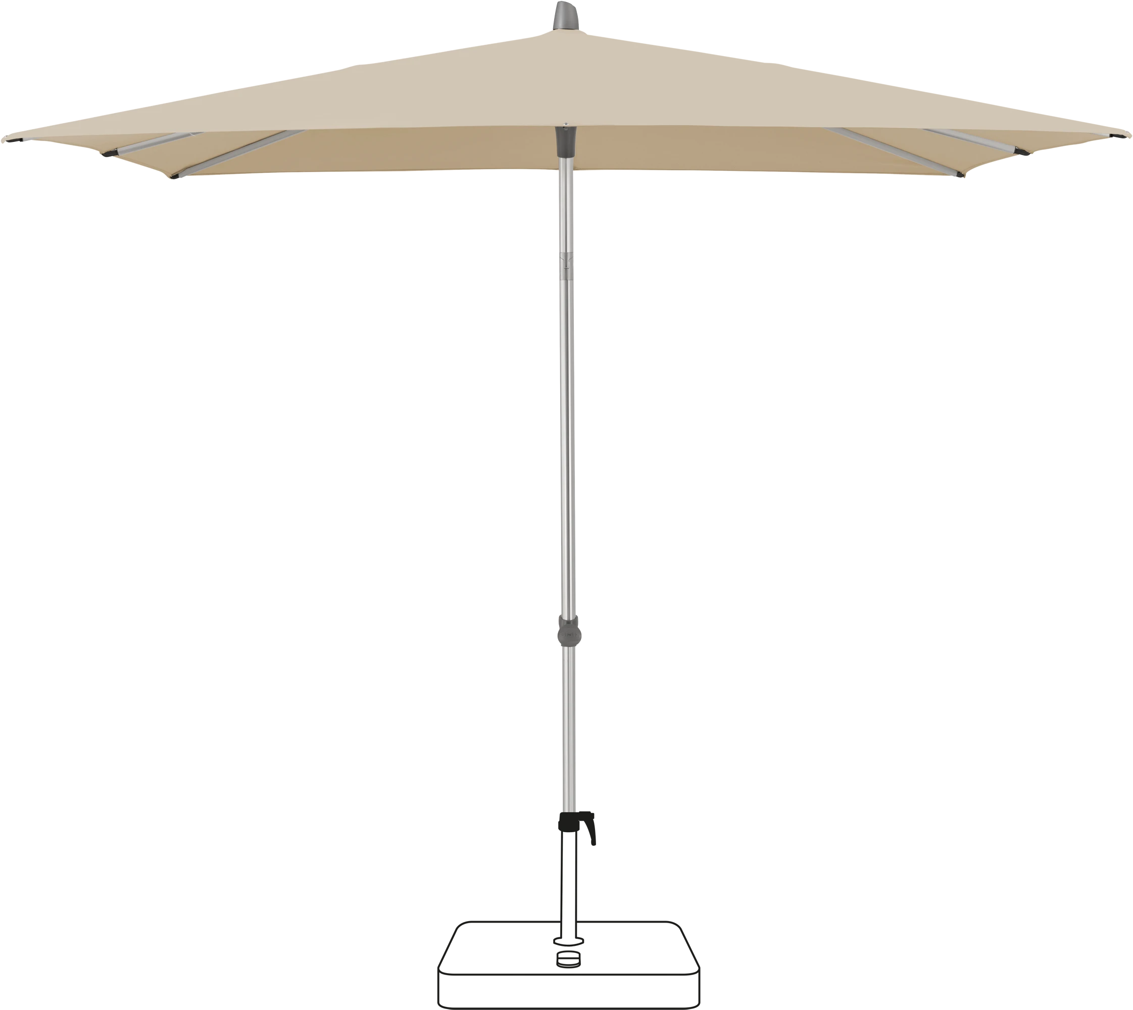 Glatz Smart Parasol 240 x 240 cm Anodised