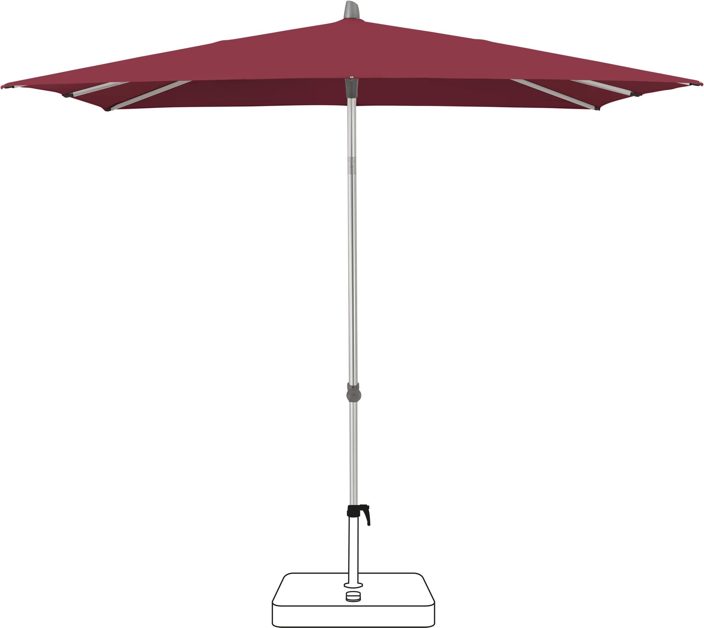 Glatz Smart Parasol 200 x 200 cm Anodised