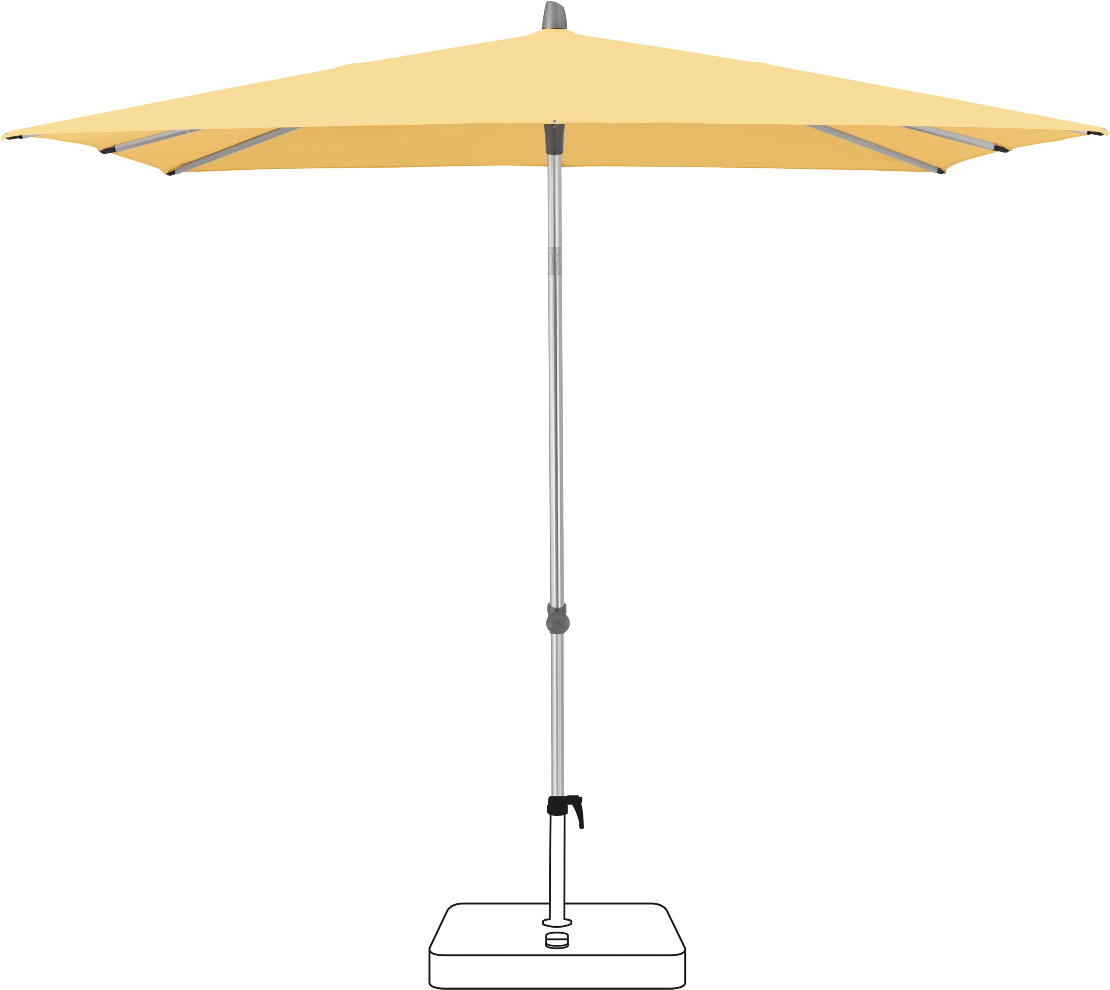 Glatz Smart Parasol 240 x 240 cm Anodised