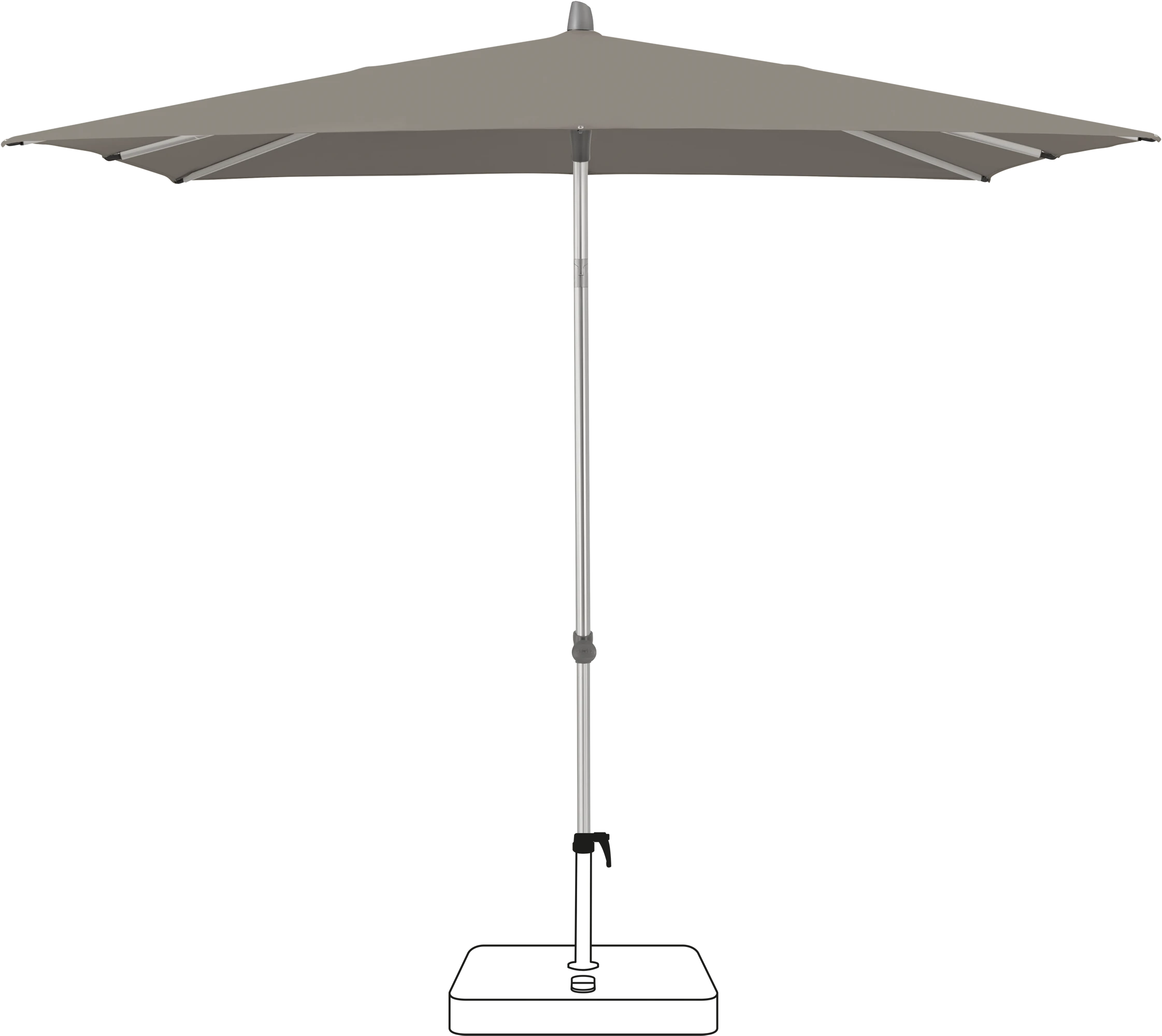 Glatz Smart Parasol 200 x 200 cm Anodised