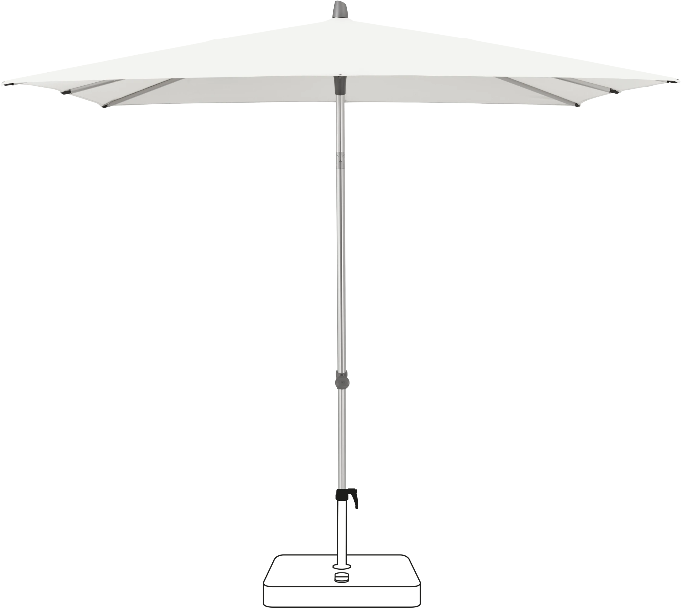 Glatz Smart Parasol 240 x 240 cm Anodised