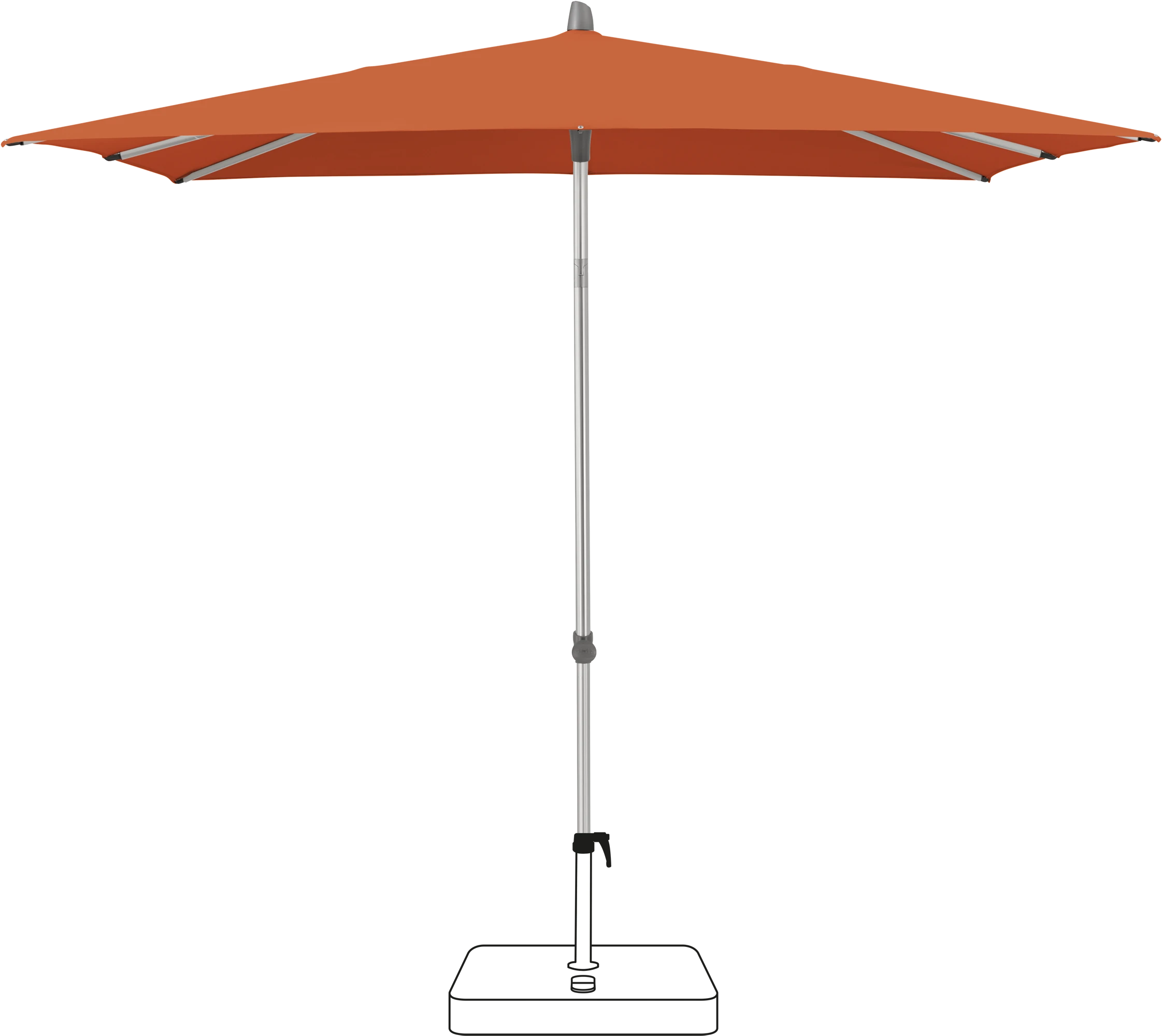 Glatz Smart Parasol 240 x 240 cm Anodised
