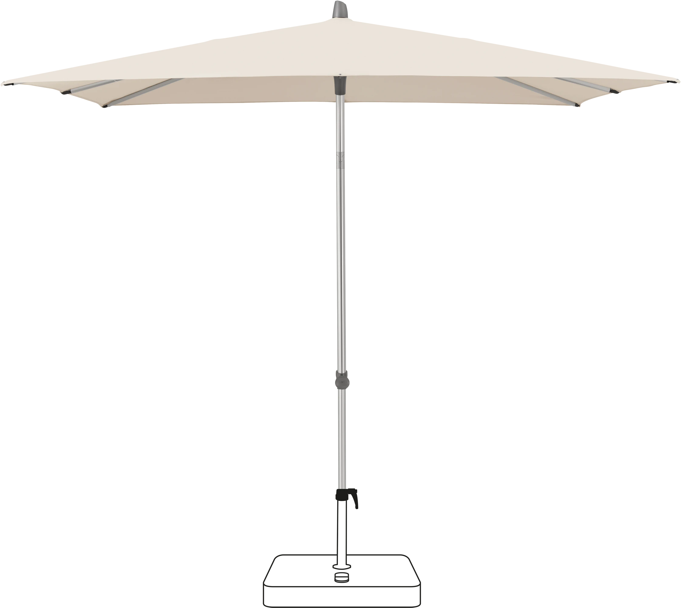 Glatz Smart Parasol 200 x 200 cm Anodised