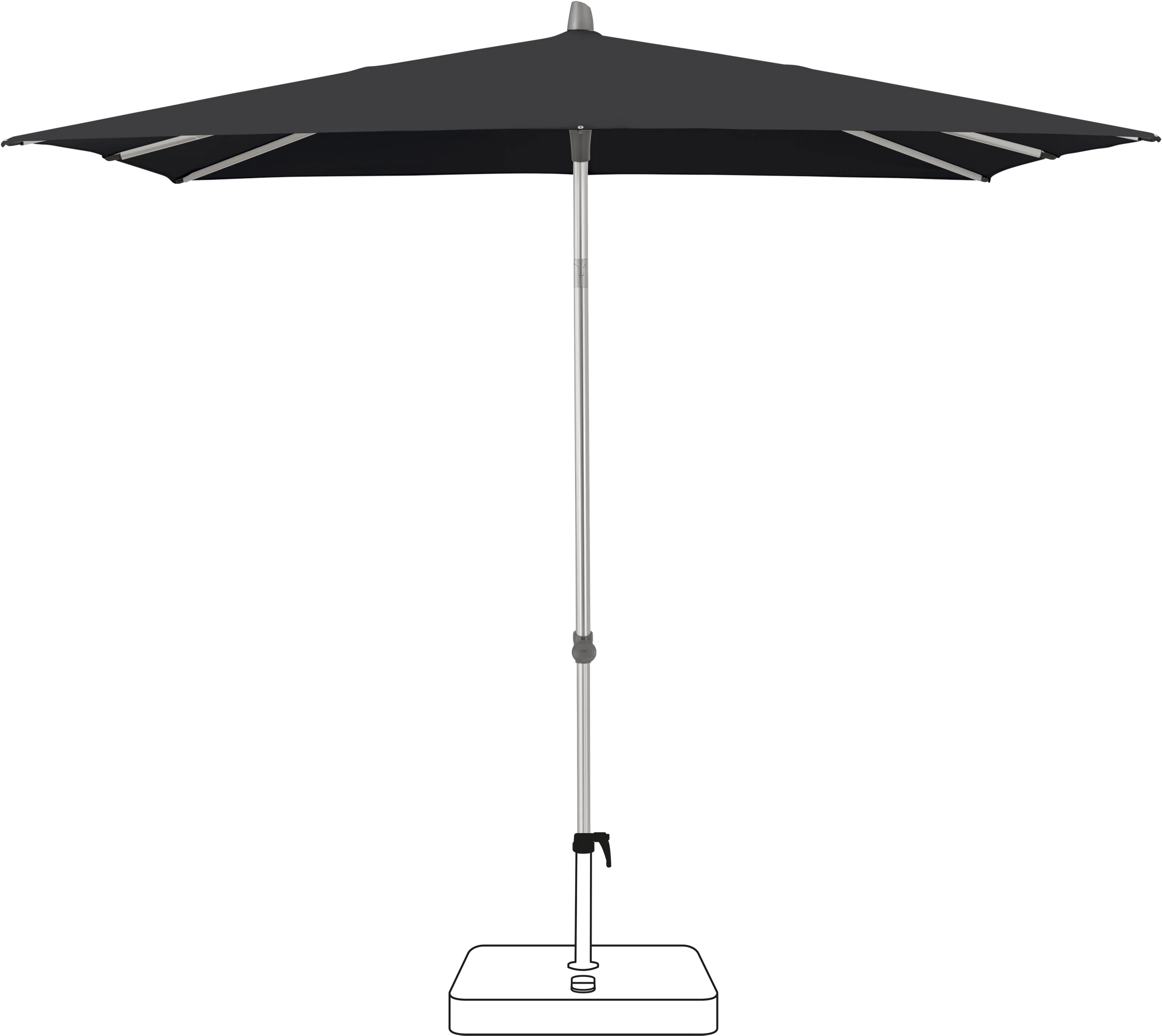 Glatz Smart Parasol 240 x 240 cm Anodised