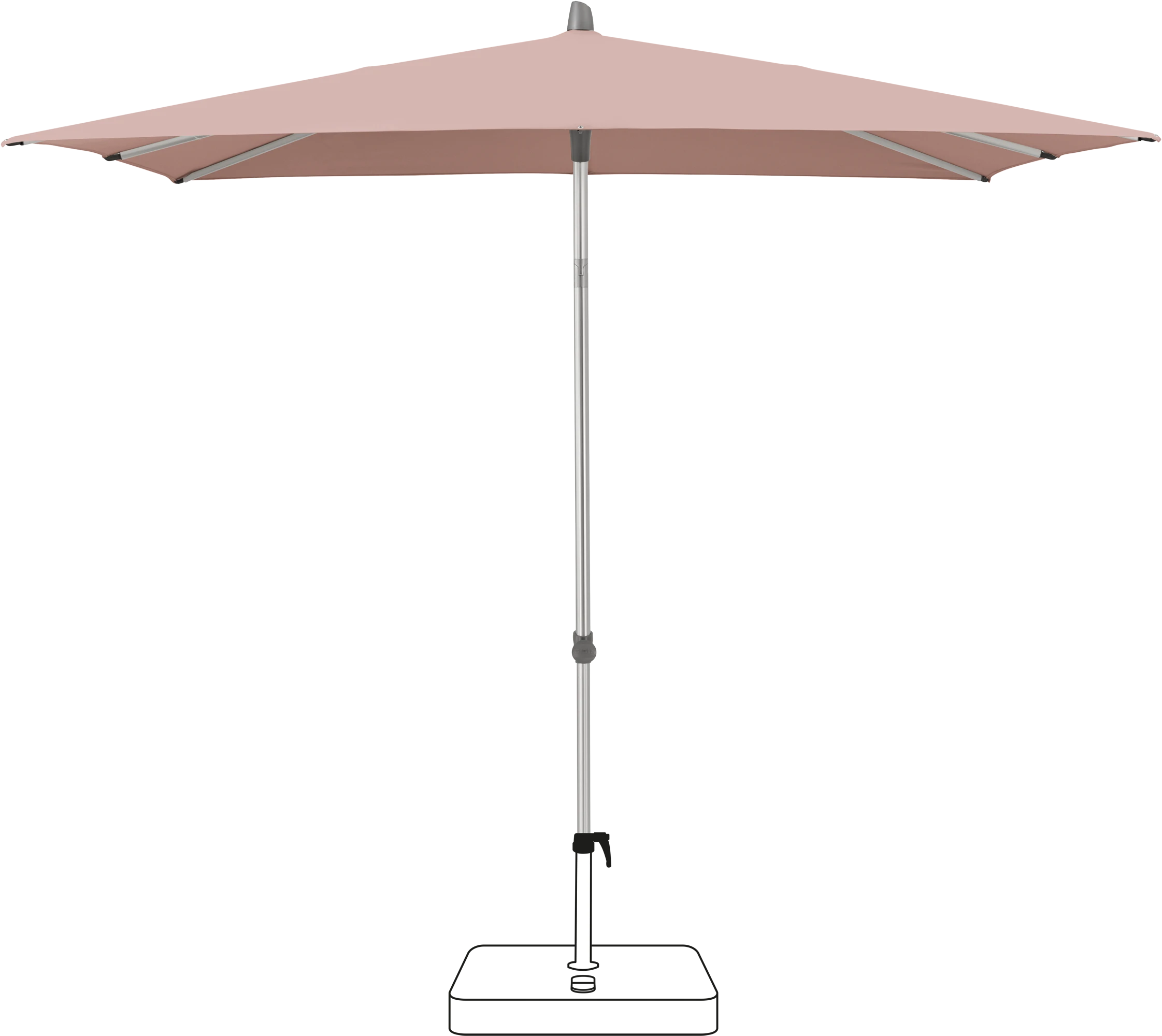 Glatz Smart Parasol 200 x 200 cm Anodised