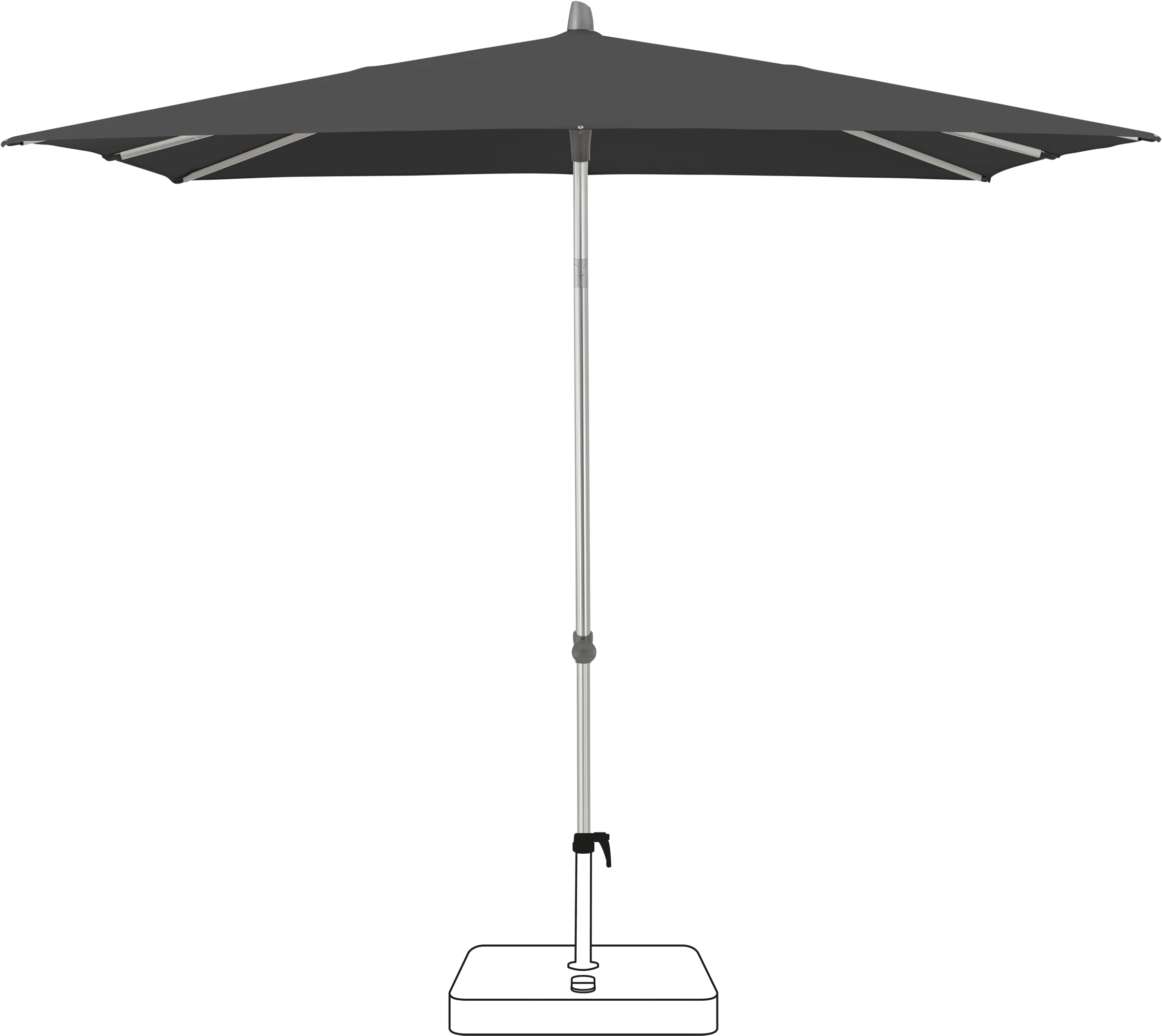 Glatz Smart Parasol 200 x 200 cm Anodised