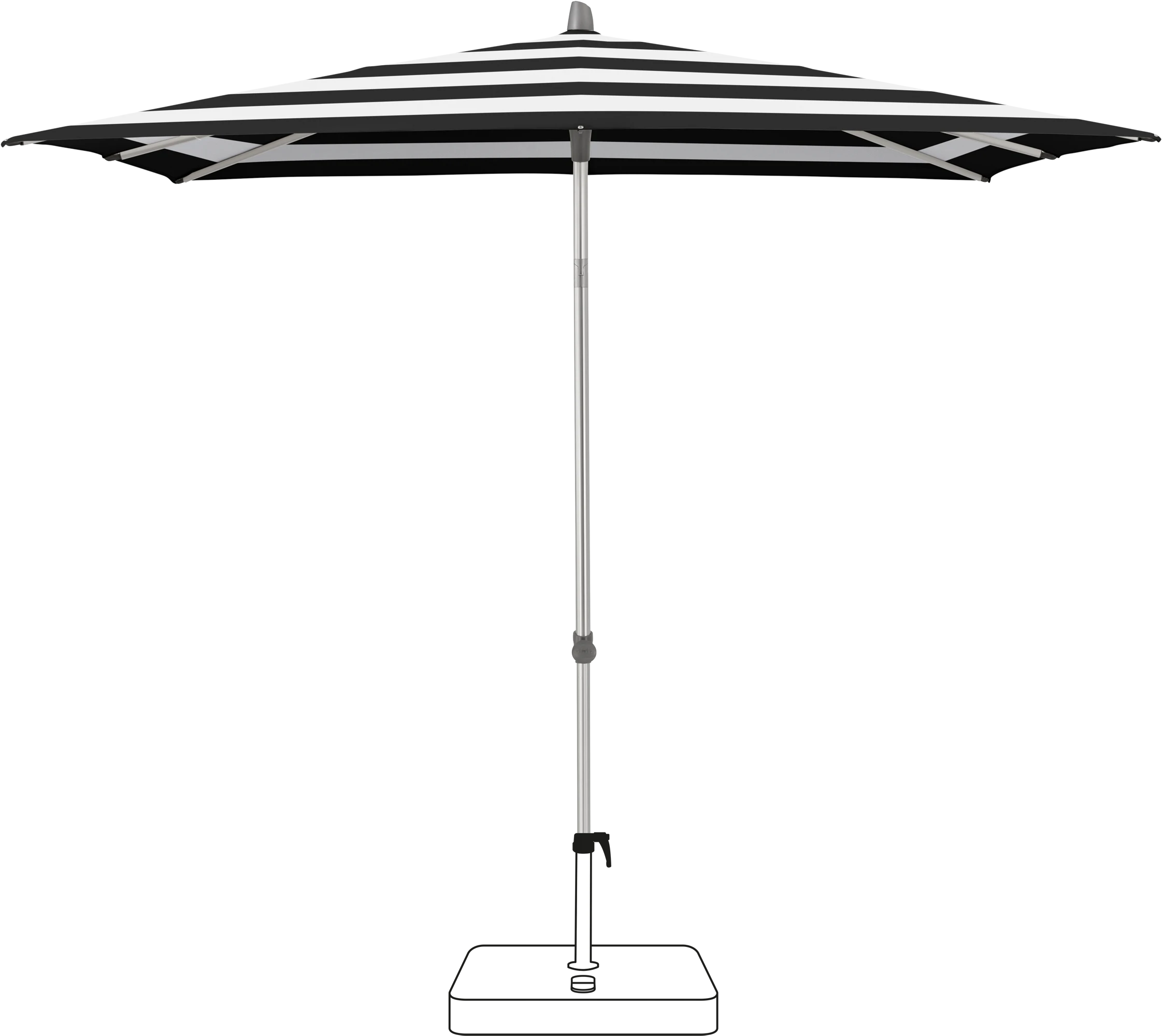 Glatz Smart Parasol 240 x 240 cm Anodised