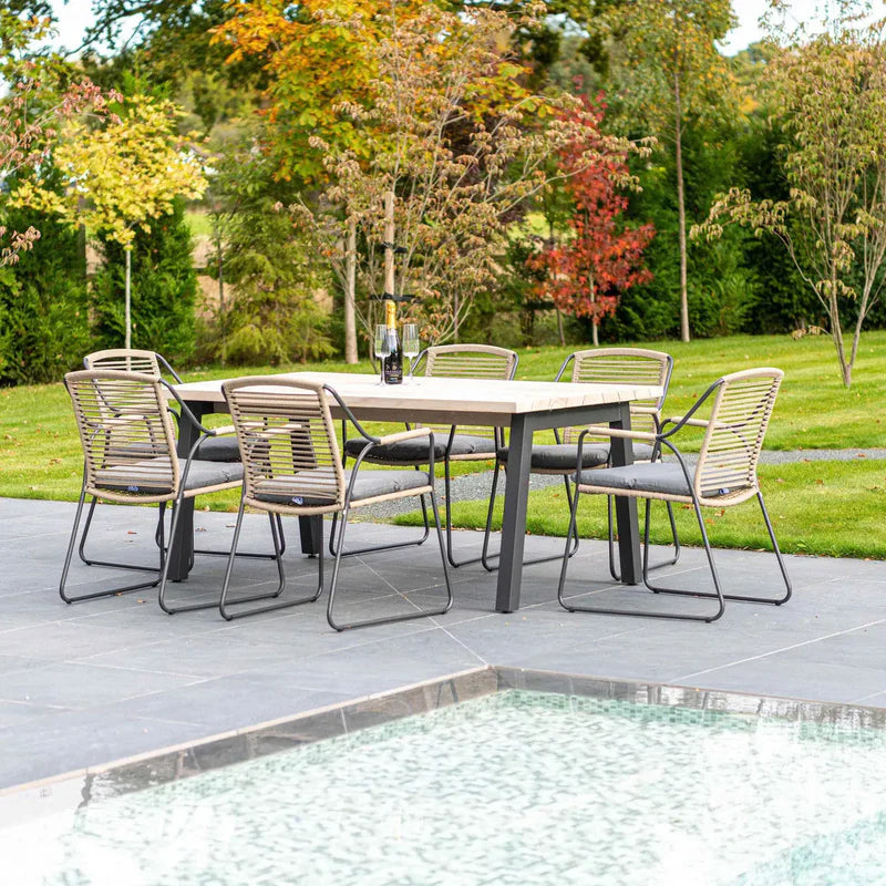4 Seasons Outdoor Scandic 6 Seat Dining With Derby 240cm Table