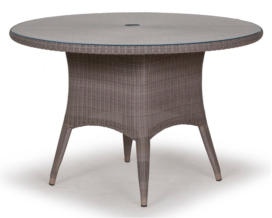 4 Seasons Outdoor Victoria Dining Table 120 Cm Ø + Glass With Hole (2 Pieces)