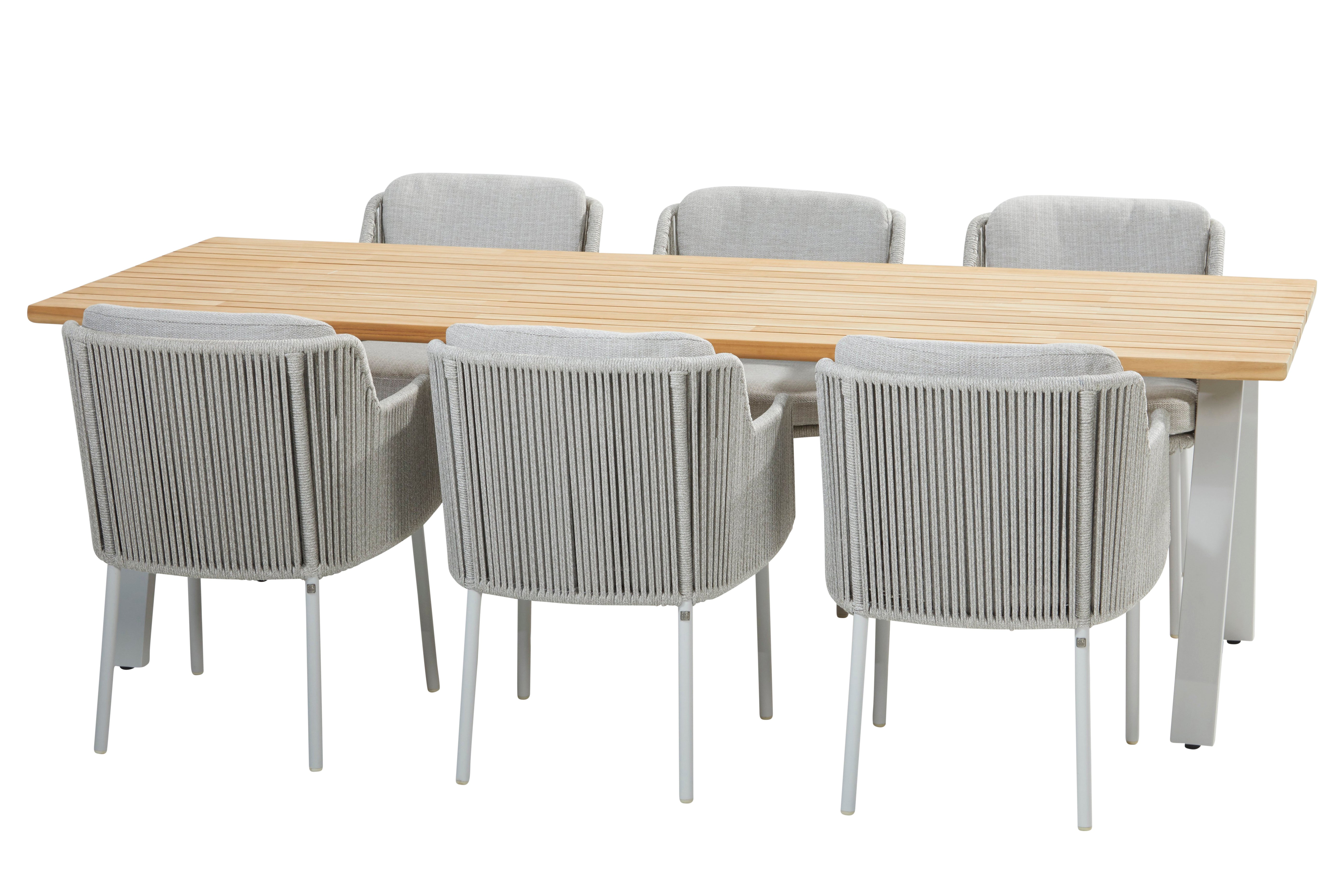 4 Seasons Outdoor Bernini 6 Seat Dining Set With 240cm Ambassador Dining Table