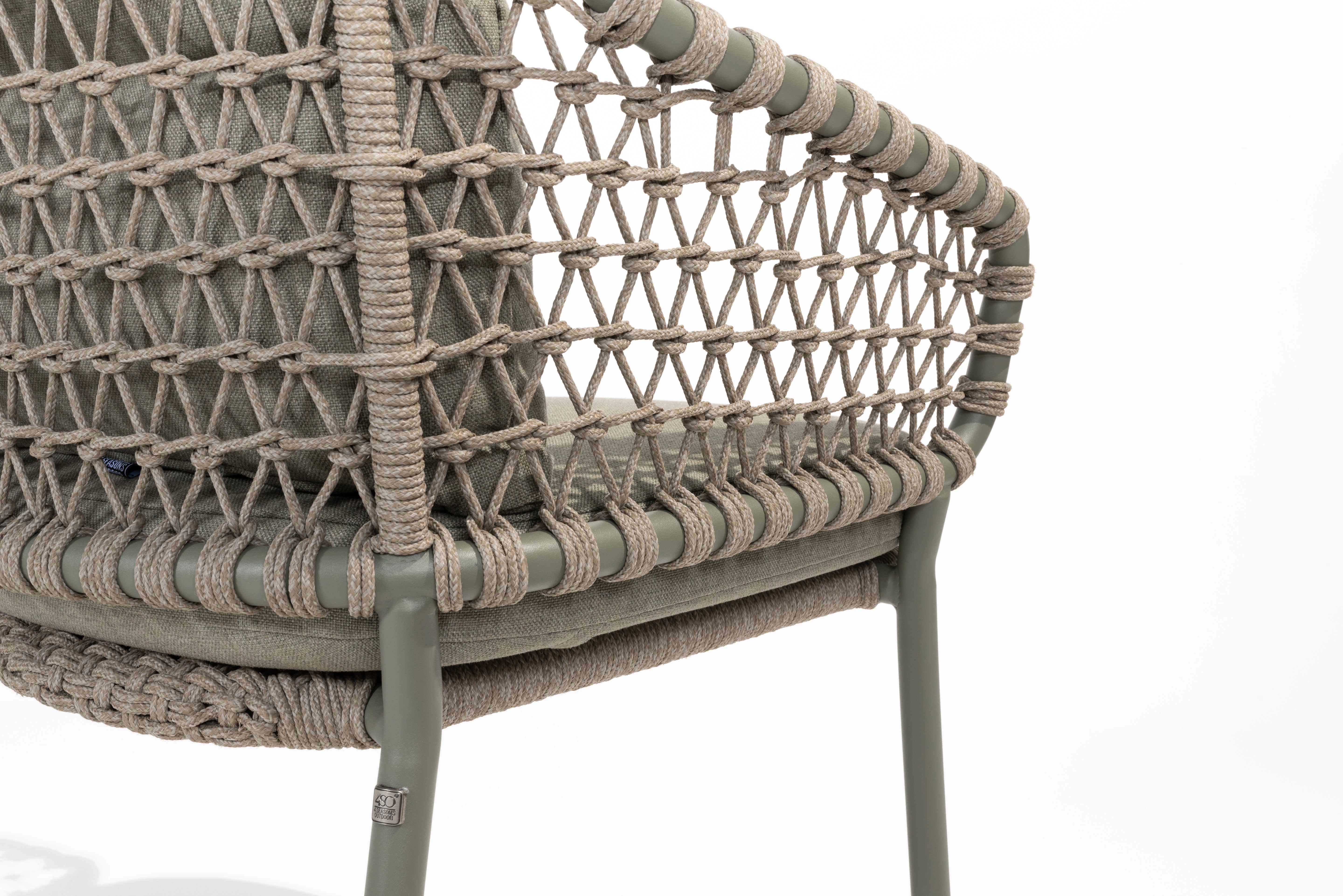 4 Seasons Outdoor Jura Stackable Dining Chair Olive With 2 Cushions