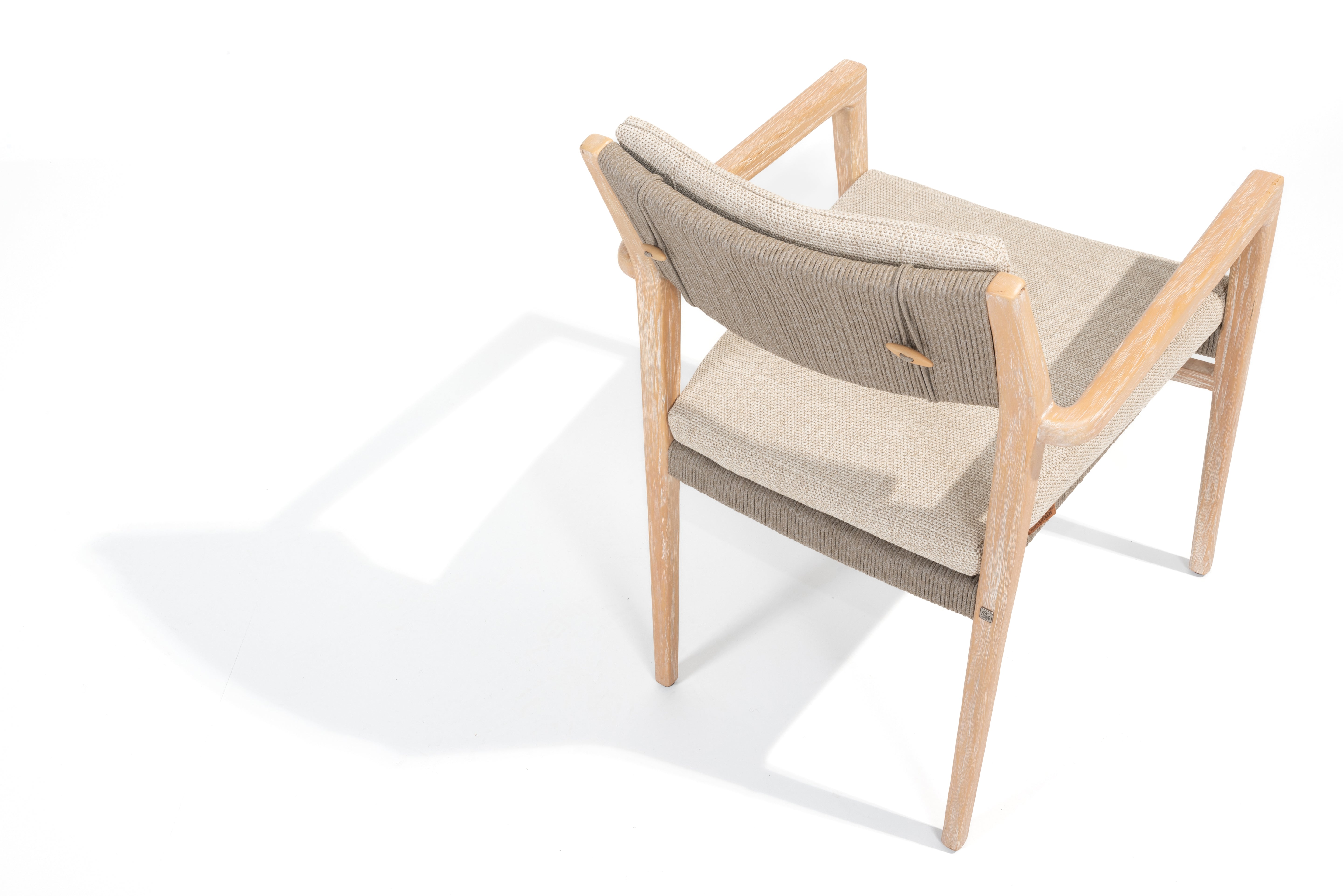 4 Season Outdoor Julia Stackable Dining Chair Teak Brushed With 2 Cushions