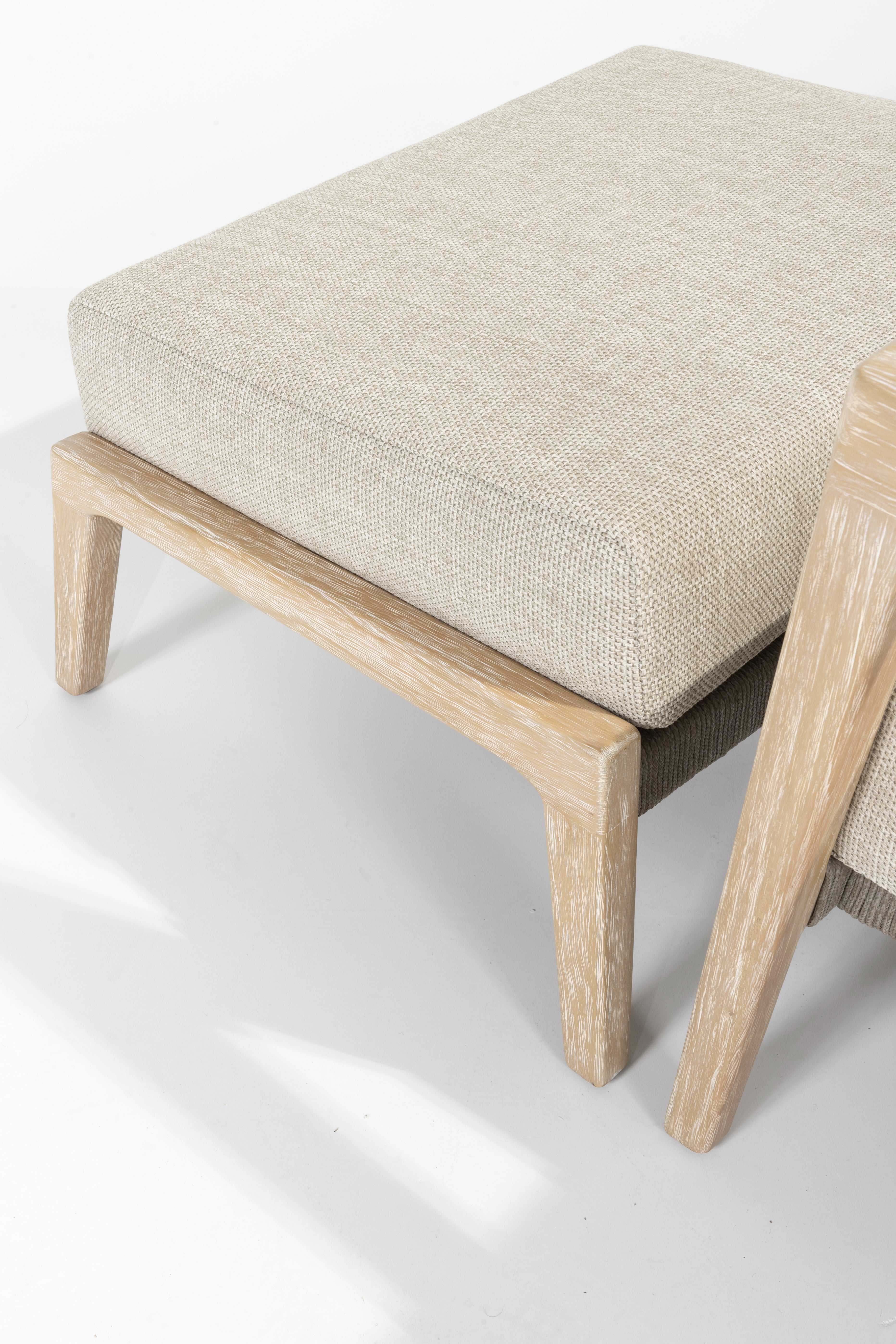 4 Season Outdoor Julia Footstool Teak Brushed With Cushion