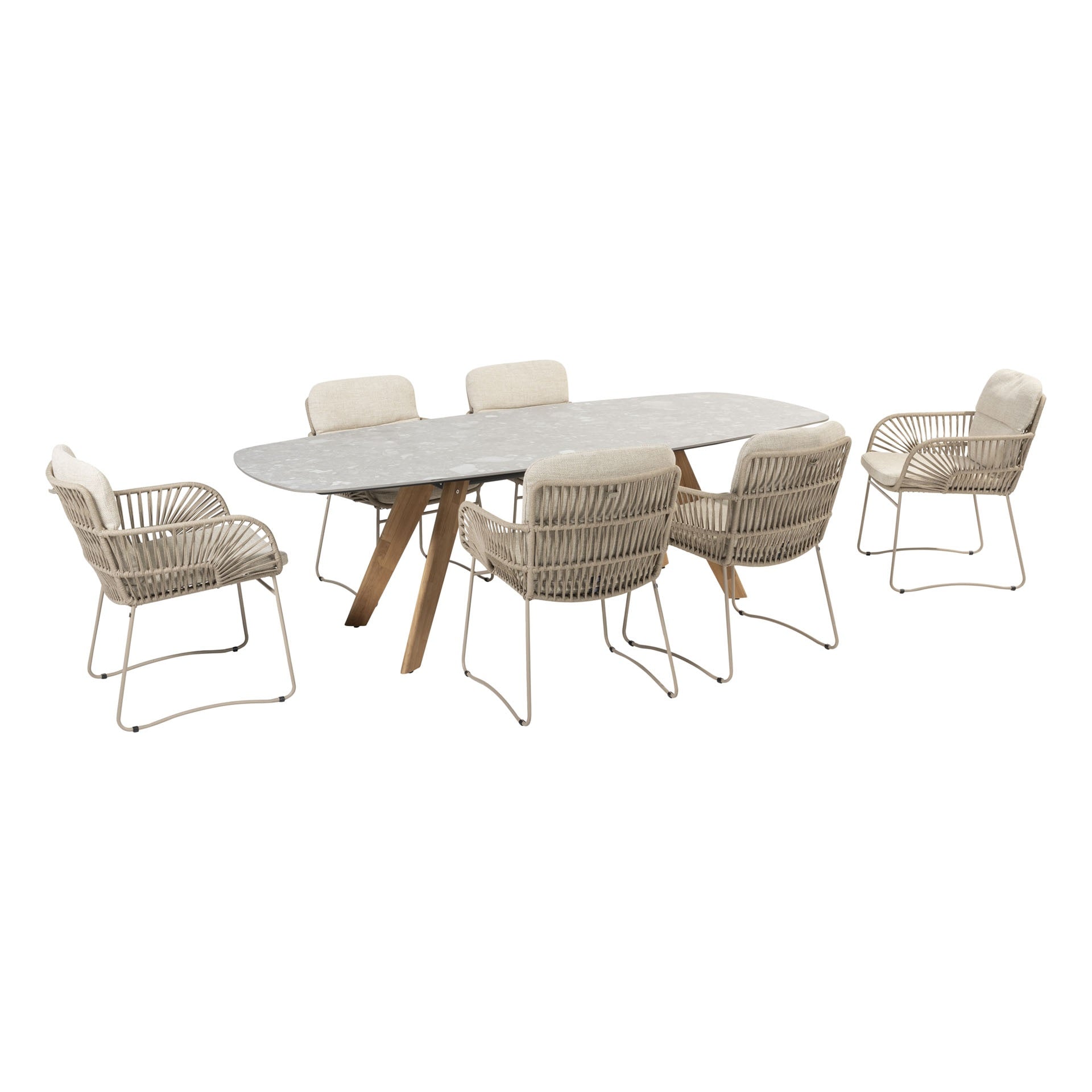 4 Seasons Outdoor Murcia Dining Chair Latte With 2 Cushions